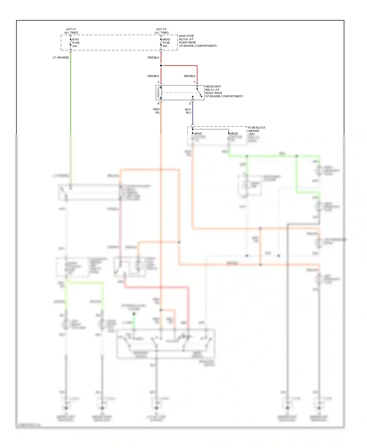 Mazda MX-5 NB facelift (2001-2005) headlight switch wiring diagram  (2 of 3)