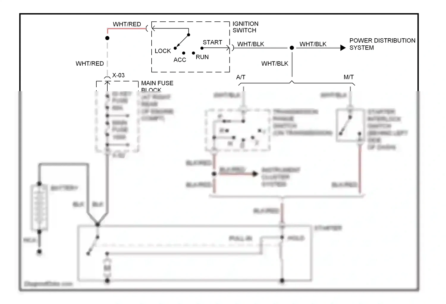 Mazda MX-5 NB facelift (2001-2005) ignition switch wiring diagram  (2 of 2)