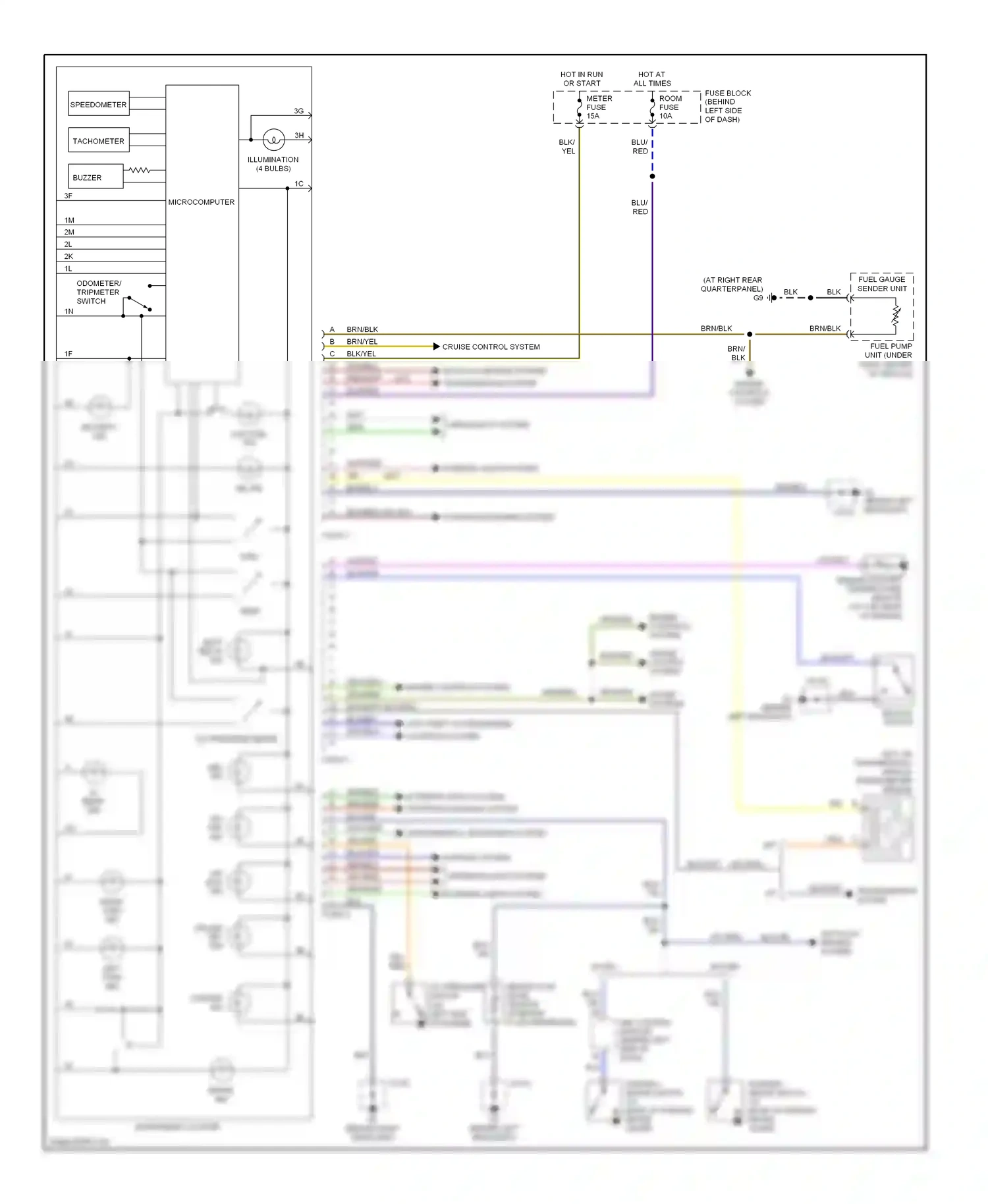 Mazda MX-5 NB facelift (2001-2005) speedometer wiring diagram  (1 of 1)