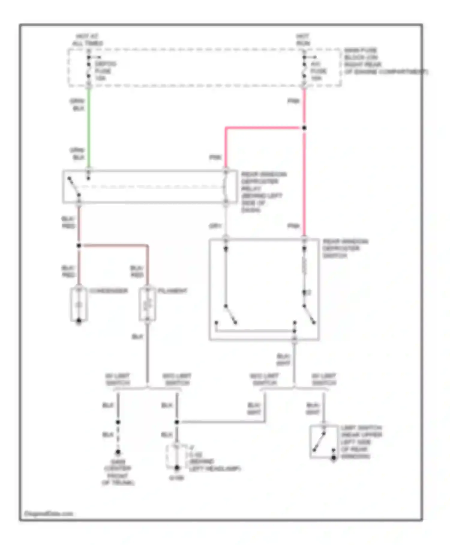 MX-5 Mazda NB (1998-2001): Defogger circuit