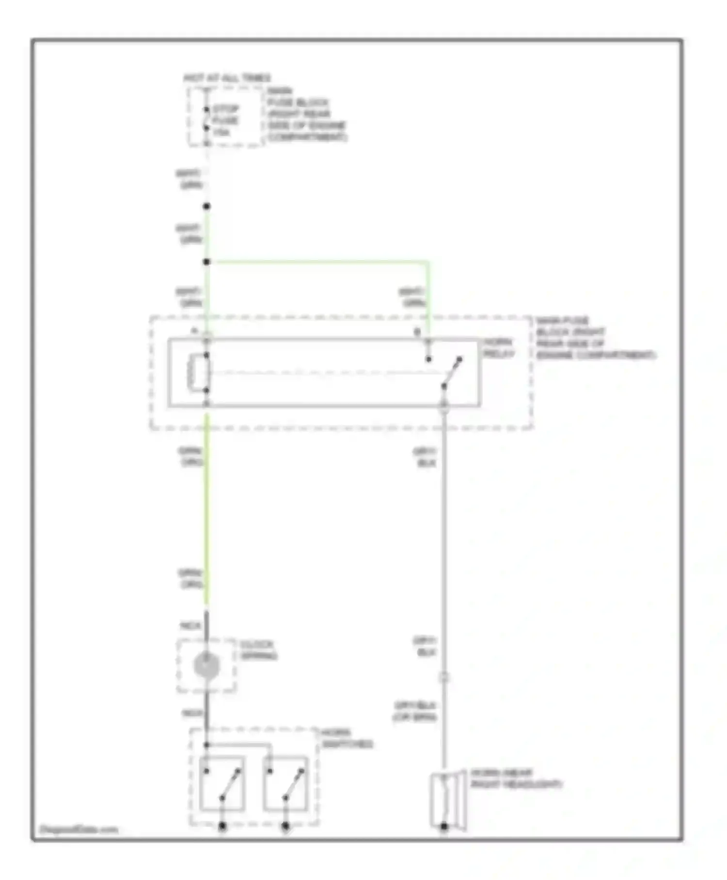 MX-5 Mazda NB (1998-2001): Horn circuit