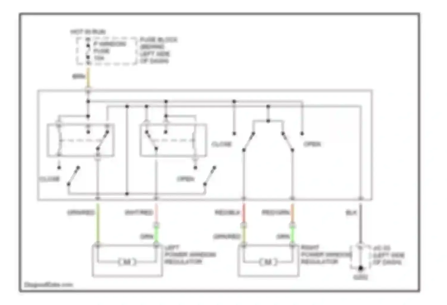 MX-5 Mazda NB (1998-2001): Power window circuit