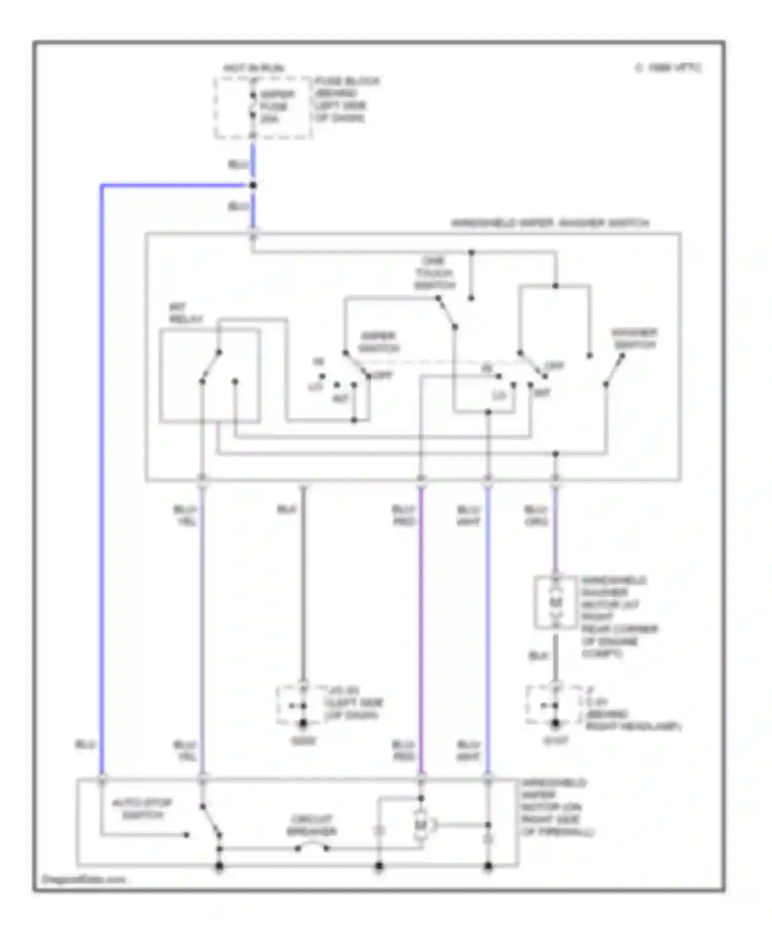 MX-5 Mazda NB (1998-2001): Wiper/washer circuit