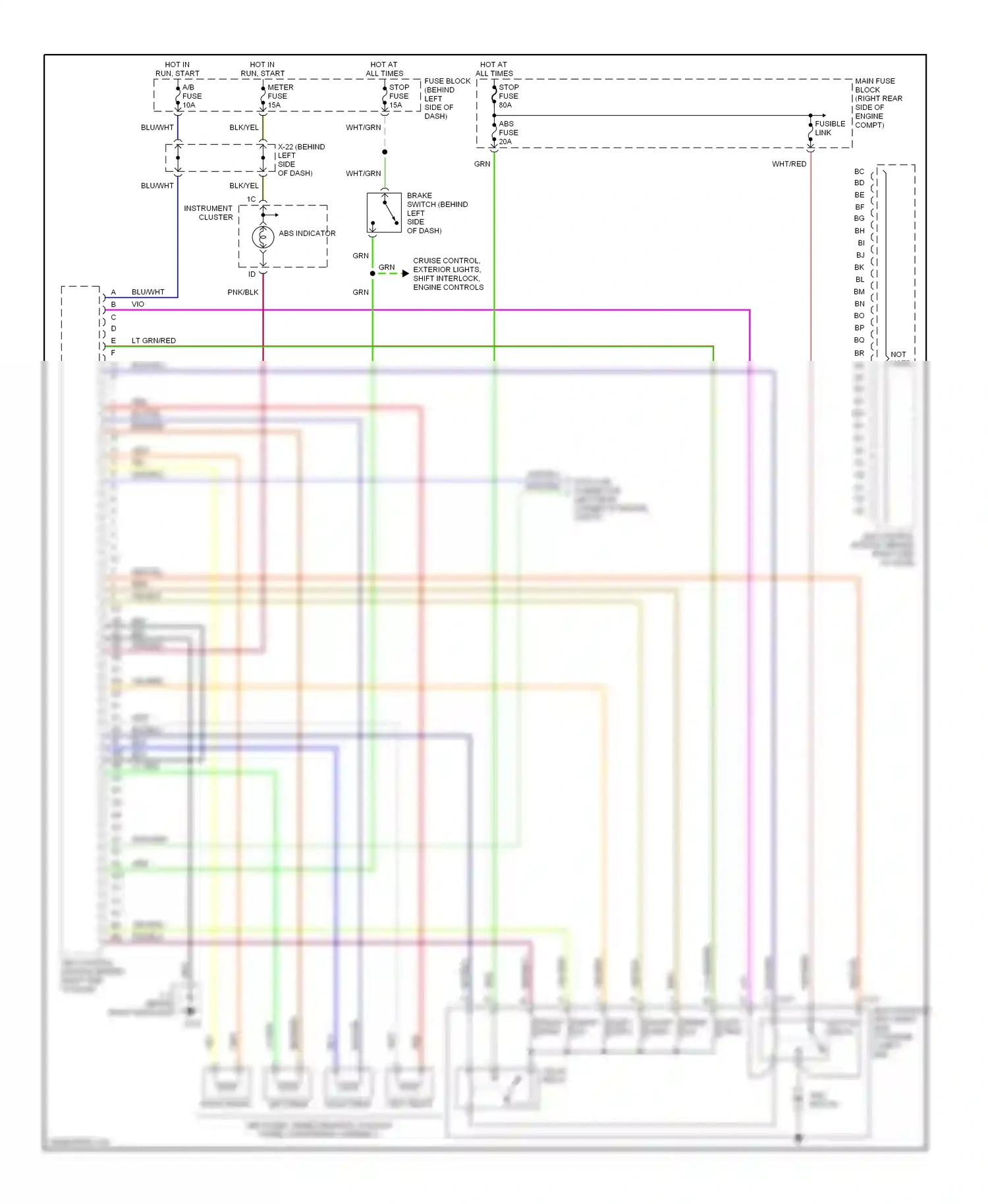 Mazda MX-5 NB (1998-2001) abs indicator wiring diagram  (1 of 1)