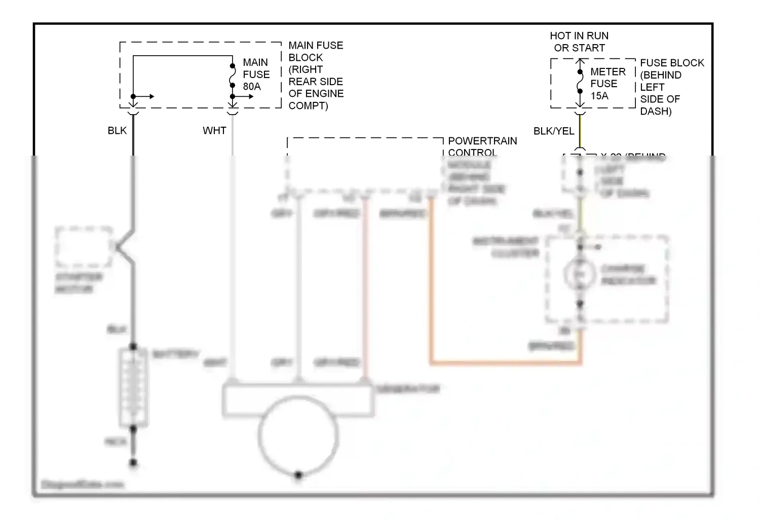 Mazda MX-5 NB (1998-2001) generator wiring diagram  (1 of 1)