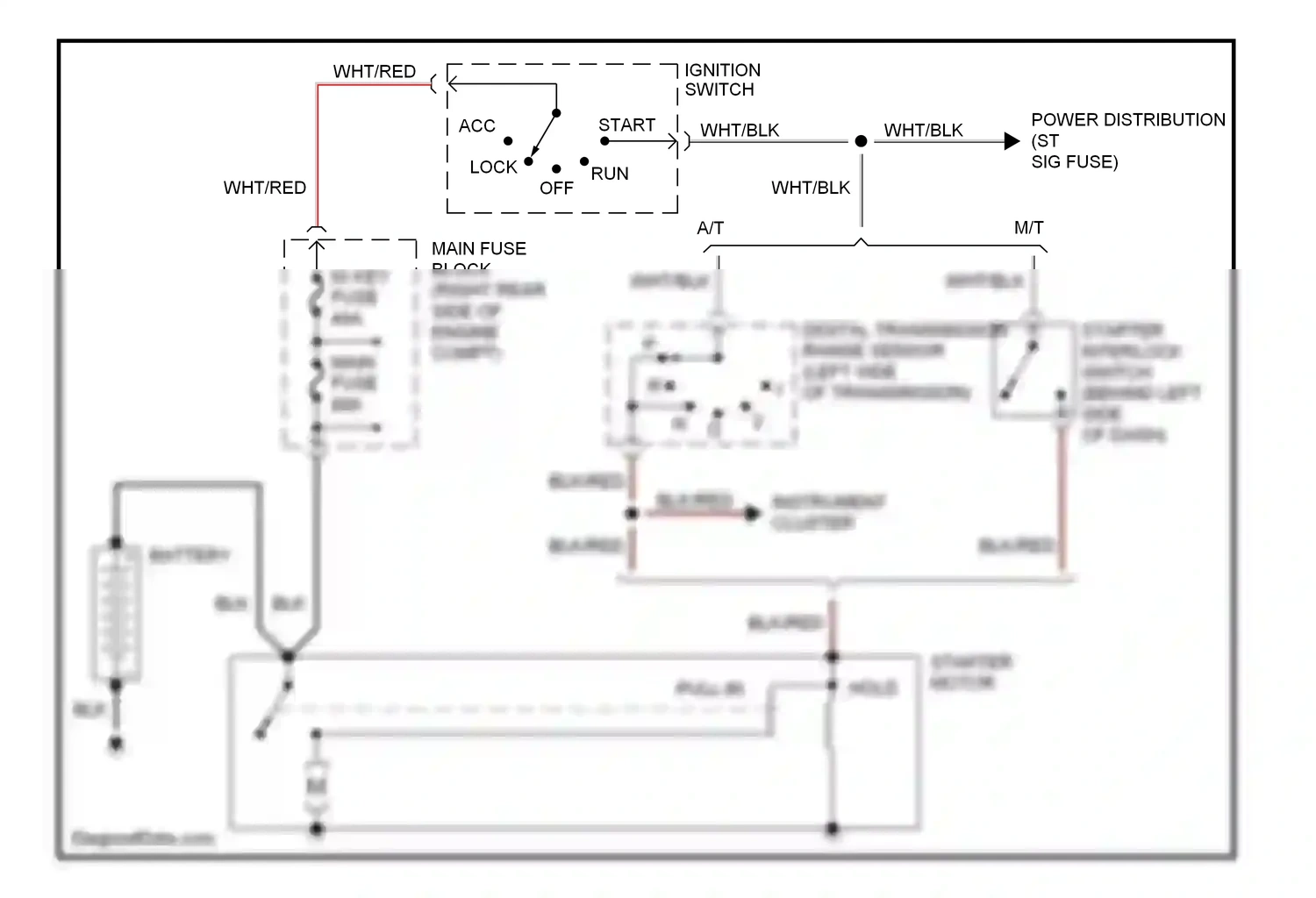 Mazda MX-5 NB (1998-2001) ignition switch wiring diagram  (2 of 2)