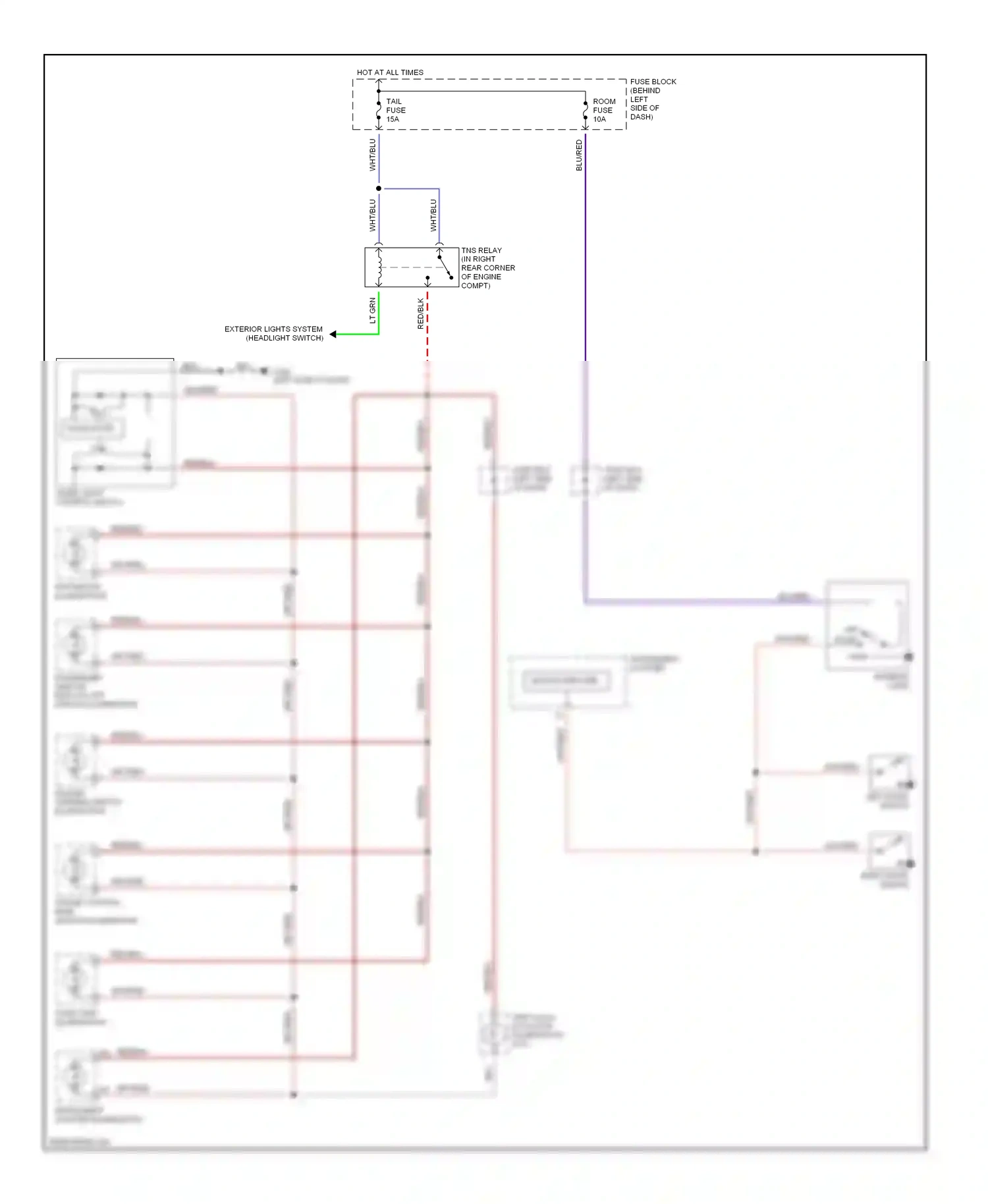 Mazda MX-5 NB (1998-2001) interior light) wiring diagram  (1 of 1)