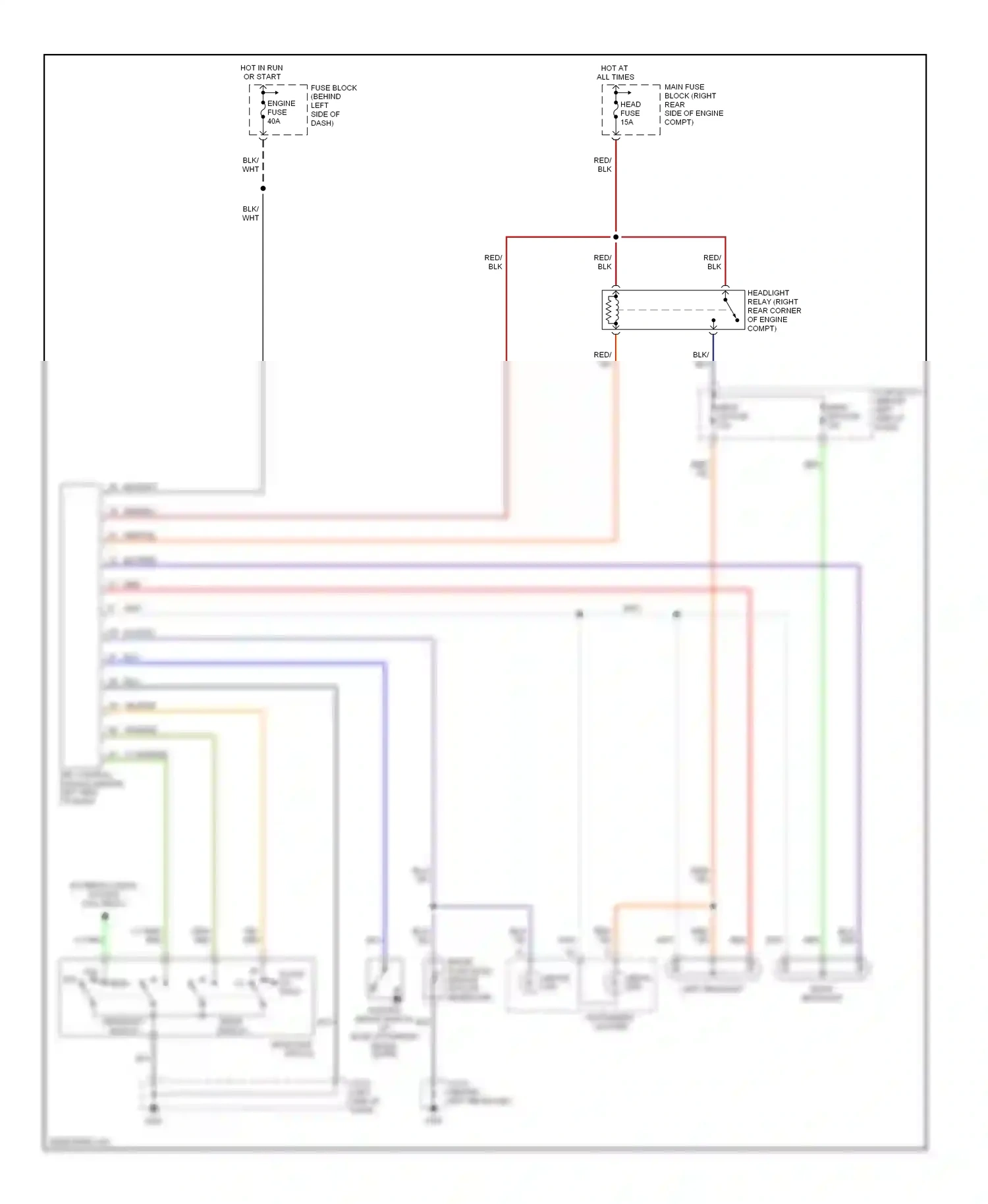 Mazda MX-5 NB (1998-2001) left headlight wiring diagram  (1 of 2)