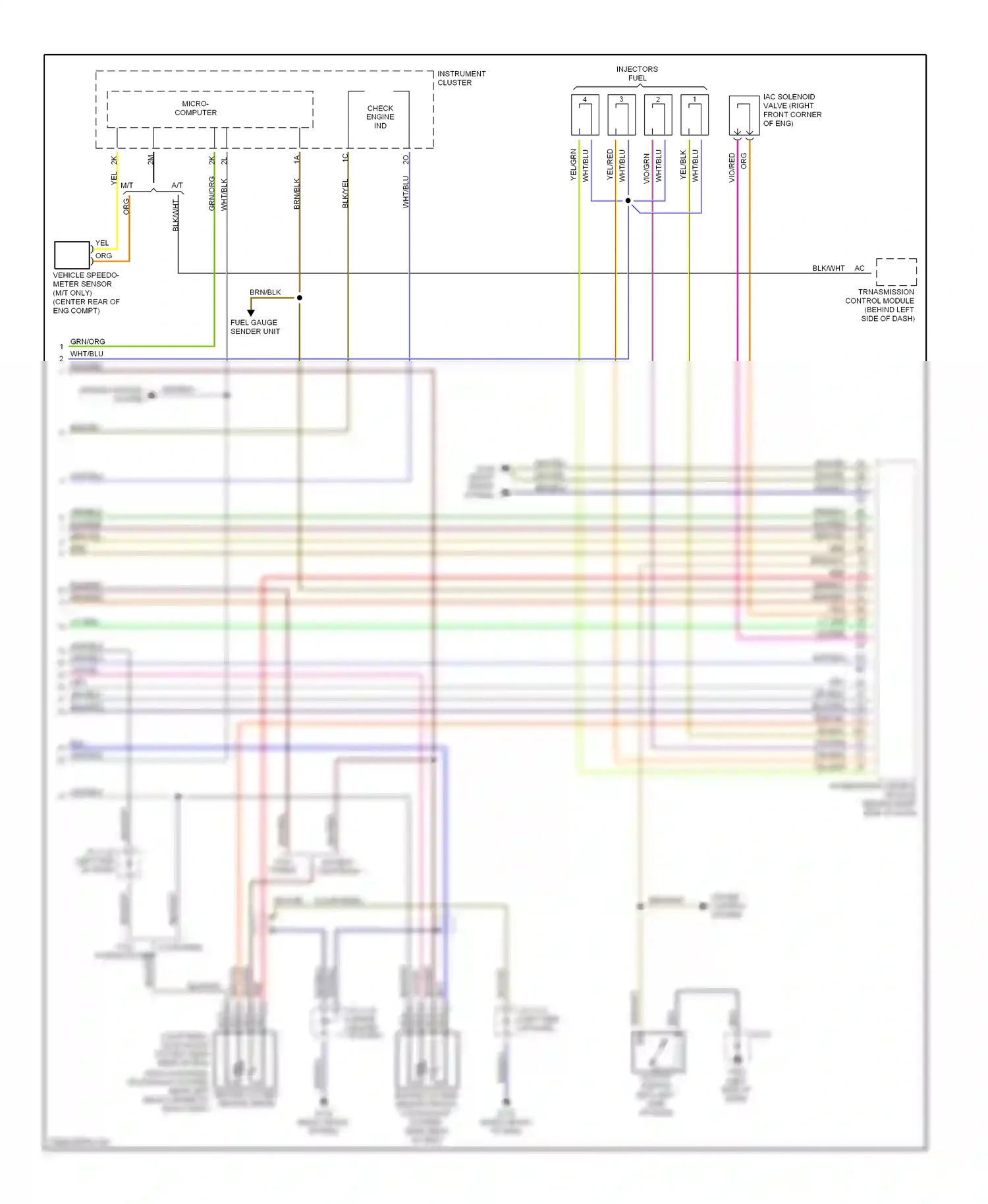 Mazda MX-5 NB (1998-2001) micro computer wiring diagram  (2 of 2)