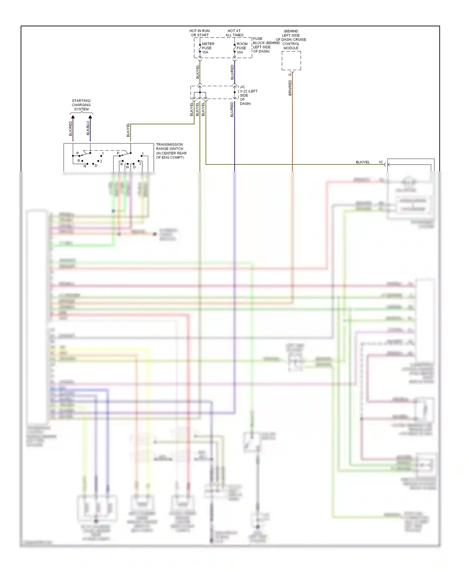 Mazda MX-5 NB (1998-2001) speedometer wiring diagram  (1 of 2)