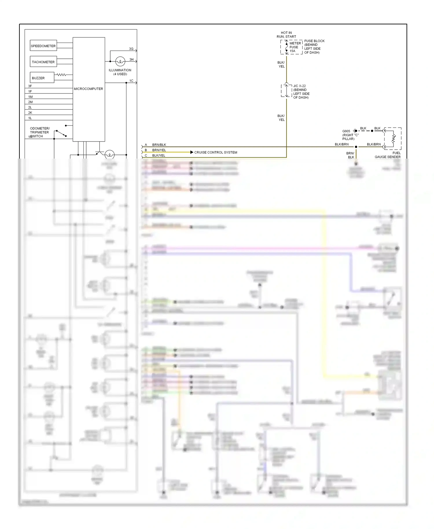 Mazda MX-5 NB (1998-2001) transmissions control system wiring diagram  (1 of 1)