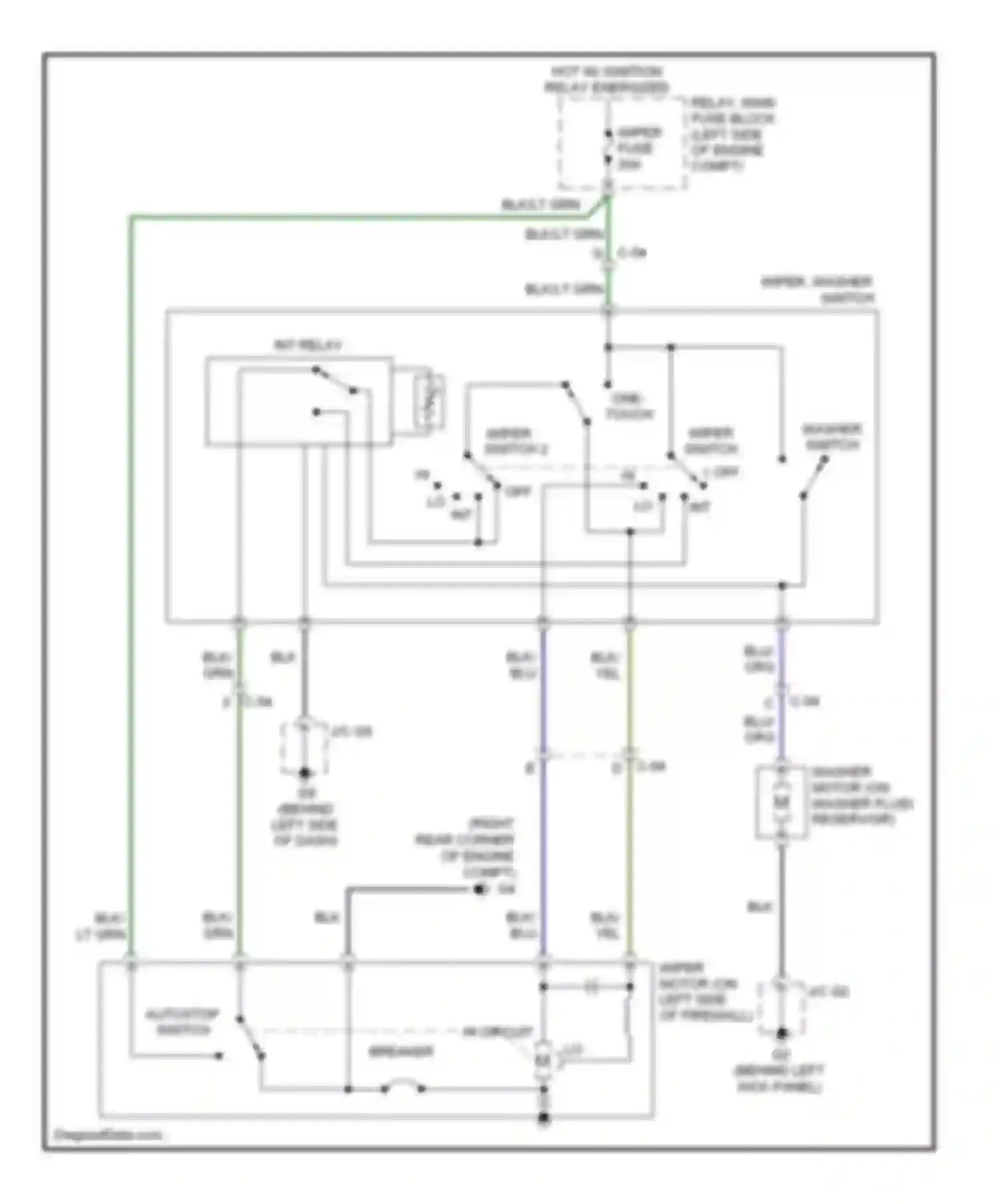 MX-5 Mazda NC facelift (2008-2015): Wiper/washer circuit