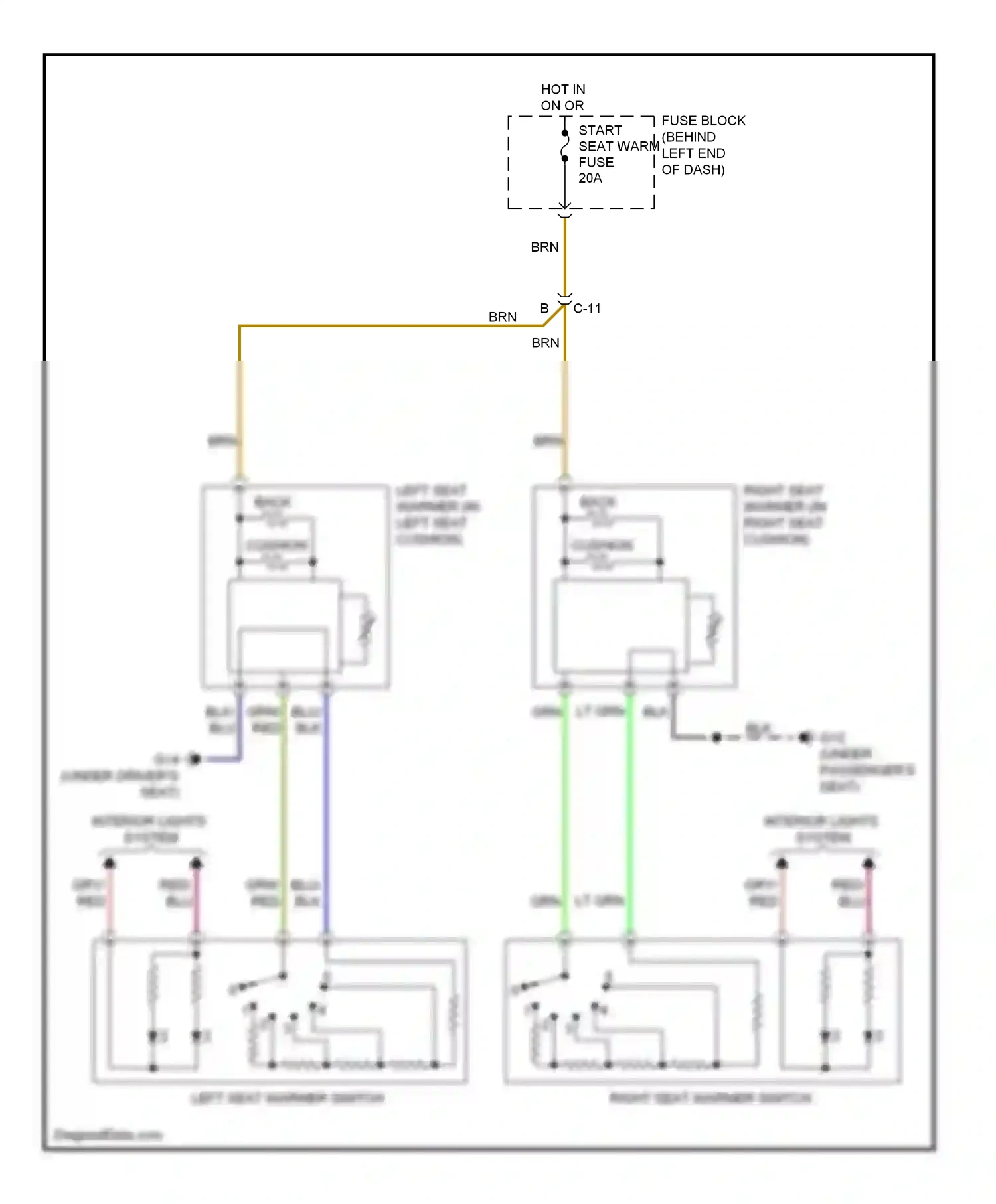 Mazda MX-5 NC facelift (2008-2015) back wiring diagram  (1 of 1)