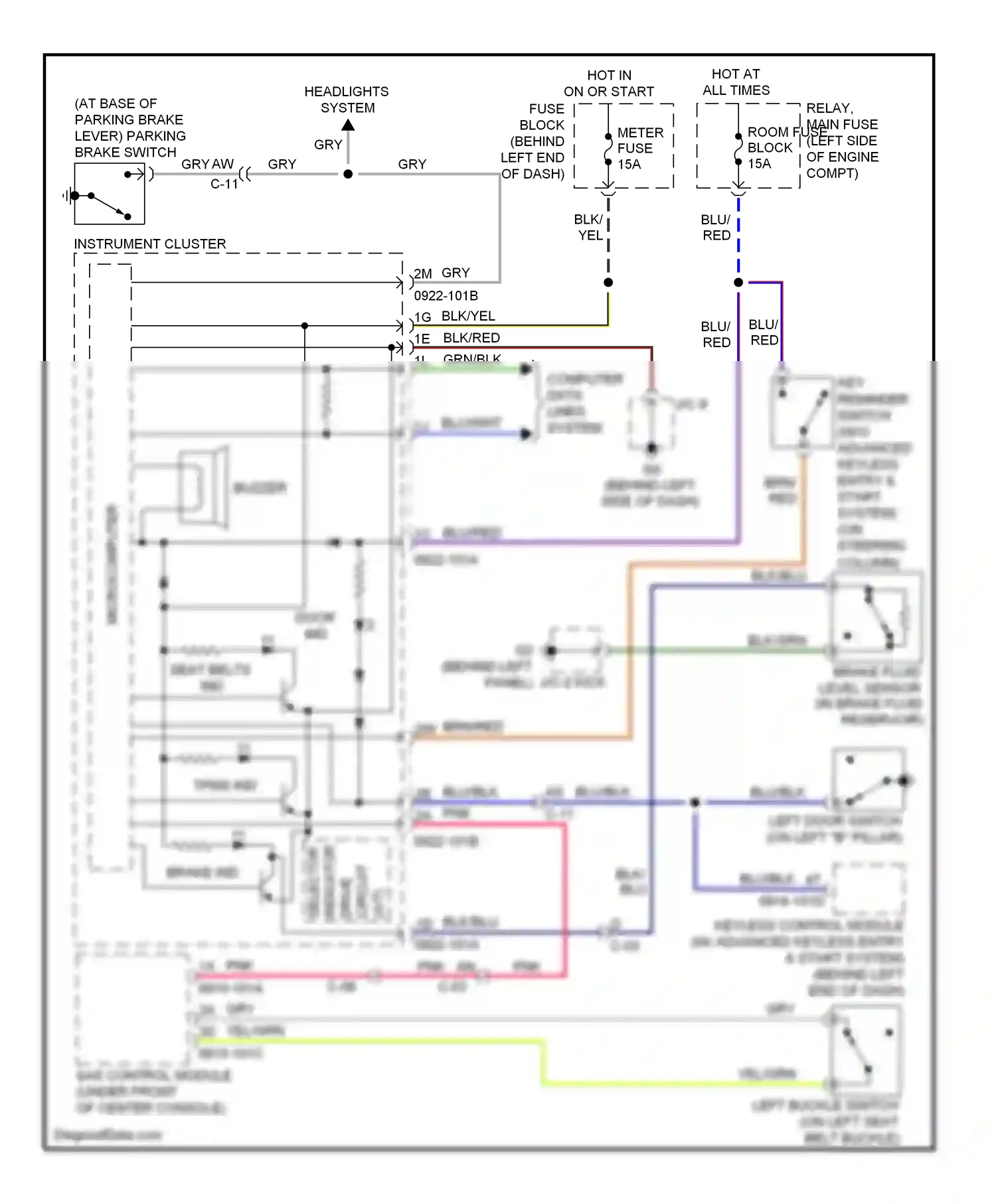 Mazda MX-5 NC facelift (2008-2015) buzzer wiring diagram  (4 of 4)