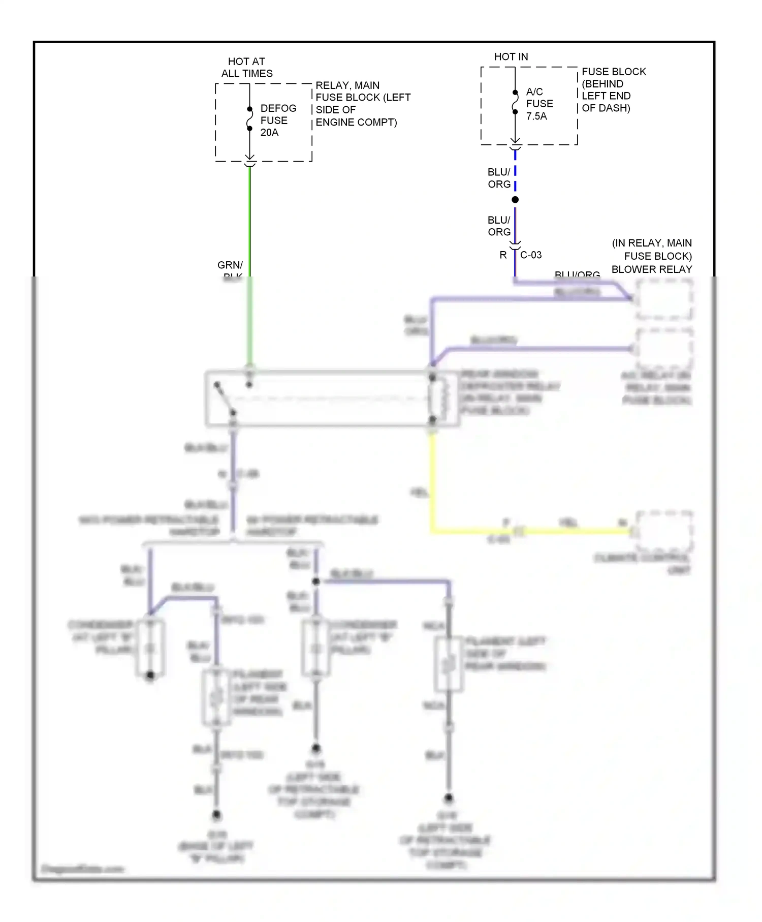 Mazda MX-5 NC facelift (2008-2015) climate control unit wiring diagram  (2 of 5)