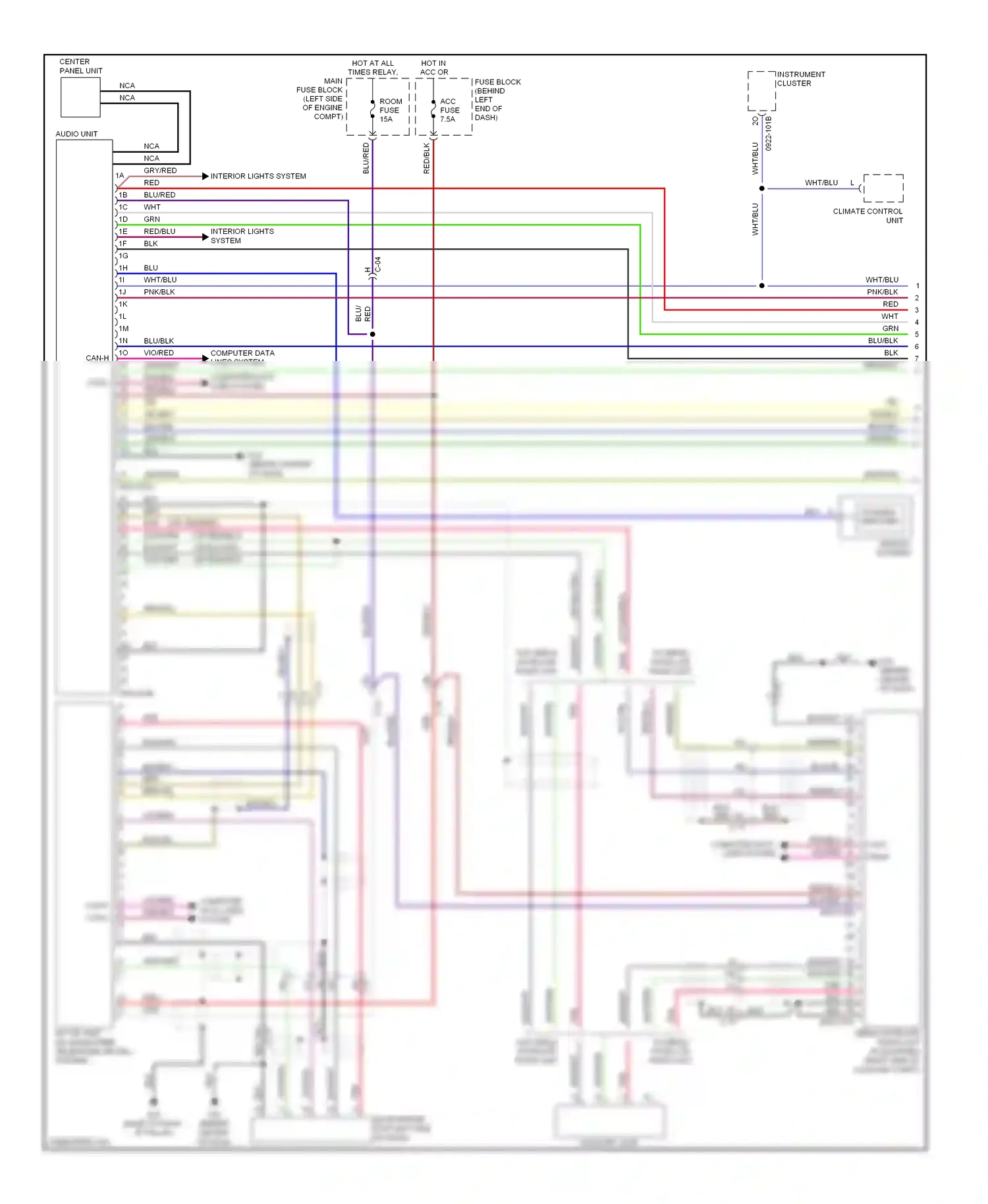 Mazda MX-5 NC facelift (2008-2015) climate control unit wiring diagram  (4 of 5)