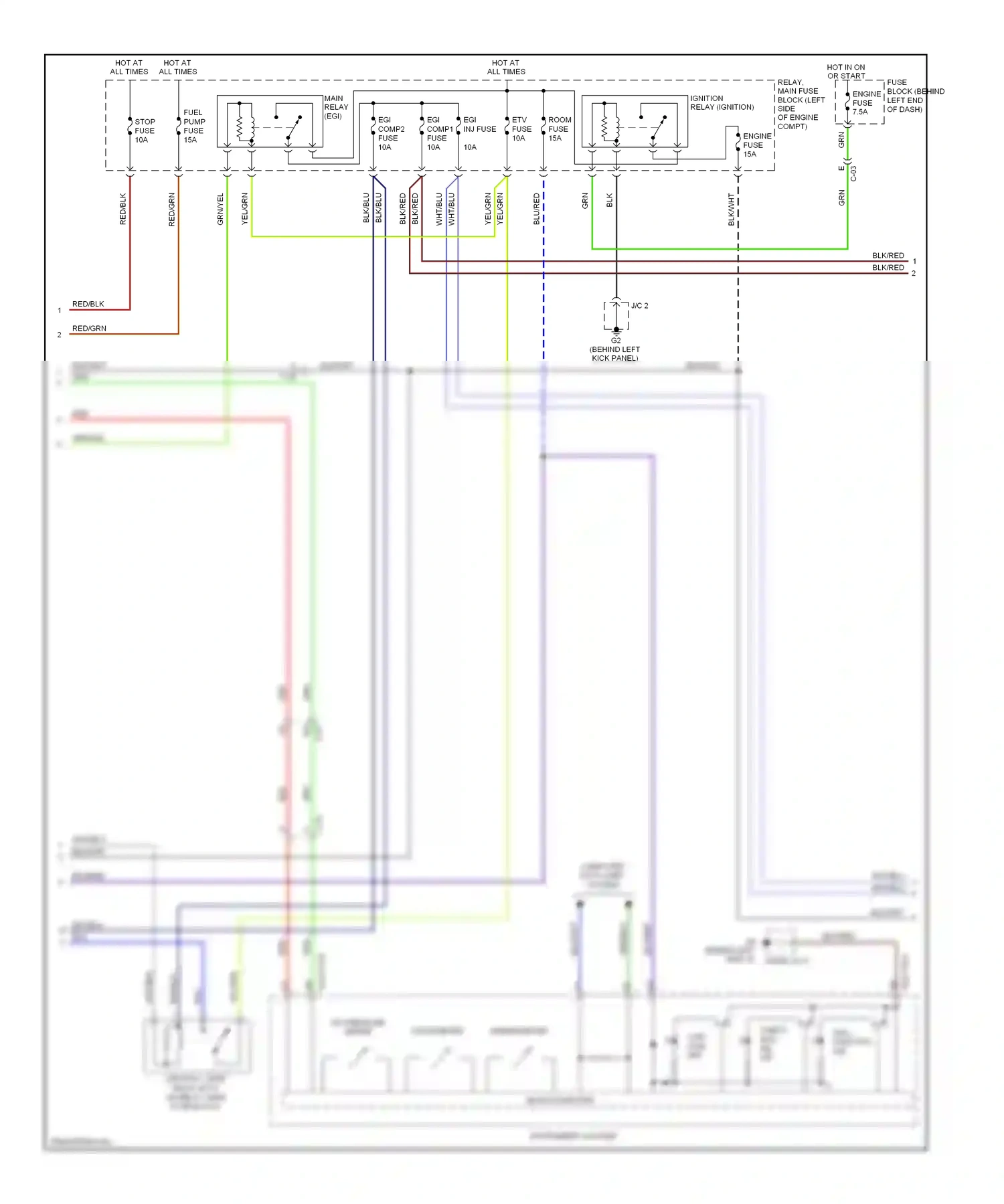 Mazda MX-5 NC facelift (2008-2015) microcomputer wiring diagram  (10 of 11)