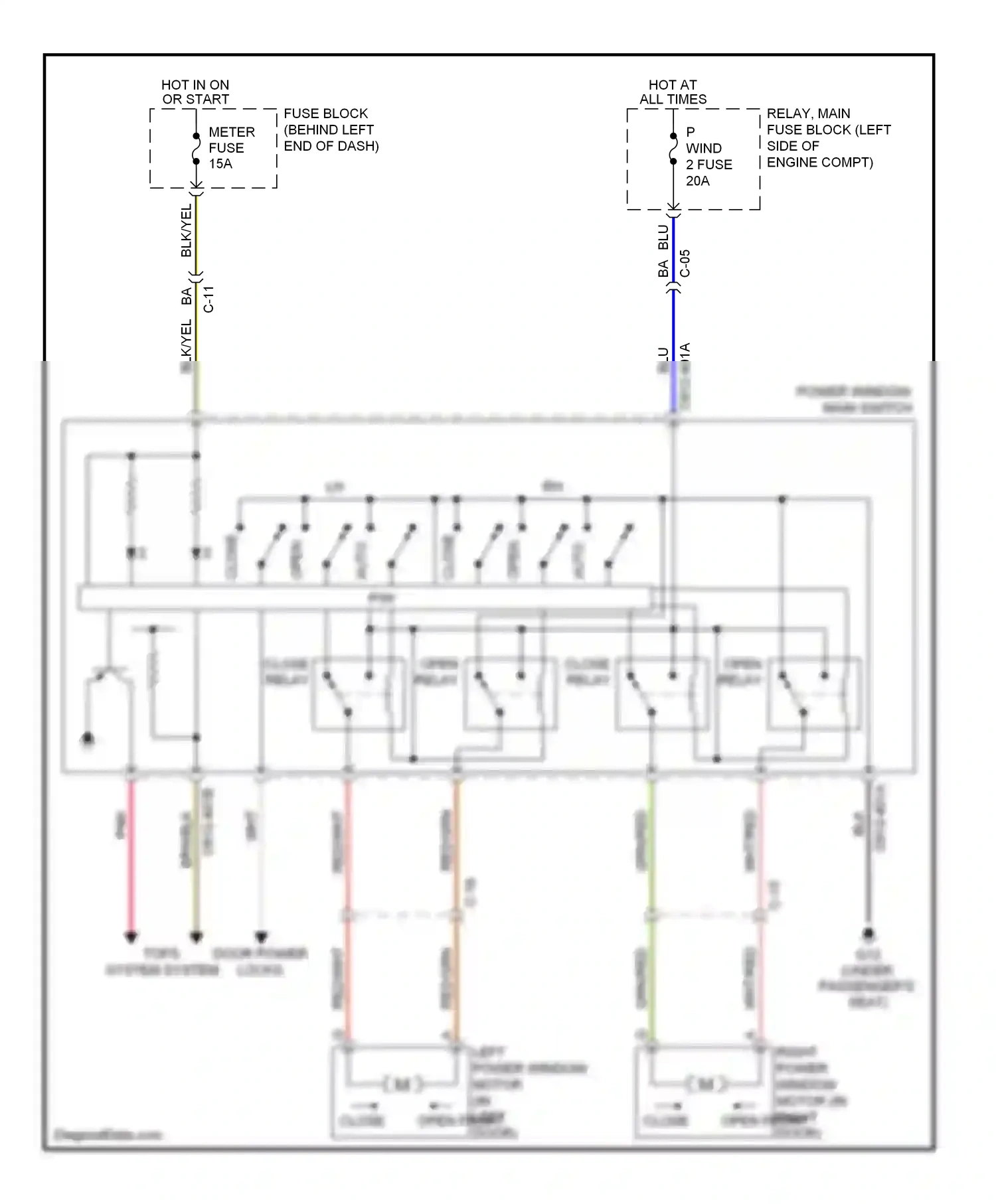 Mazda MX-5 NC facelift (2008-2015) (open) wiring diagram  (3 of 3)
