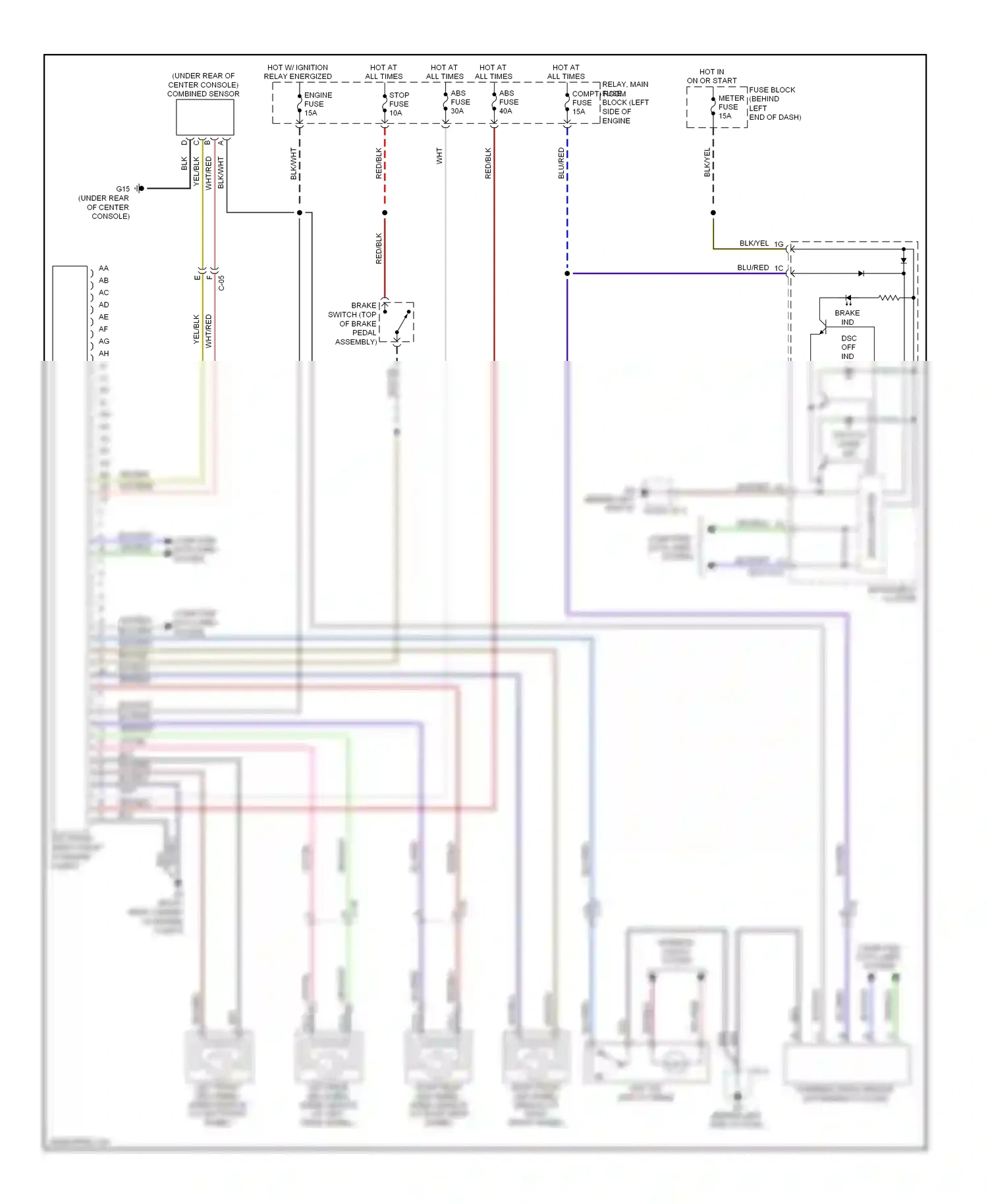 Mazda MX-5 NC facelift (2008-2015) steering angle sensor (in steering column) wiring diagram  (1 of 1)
