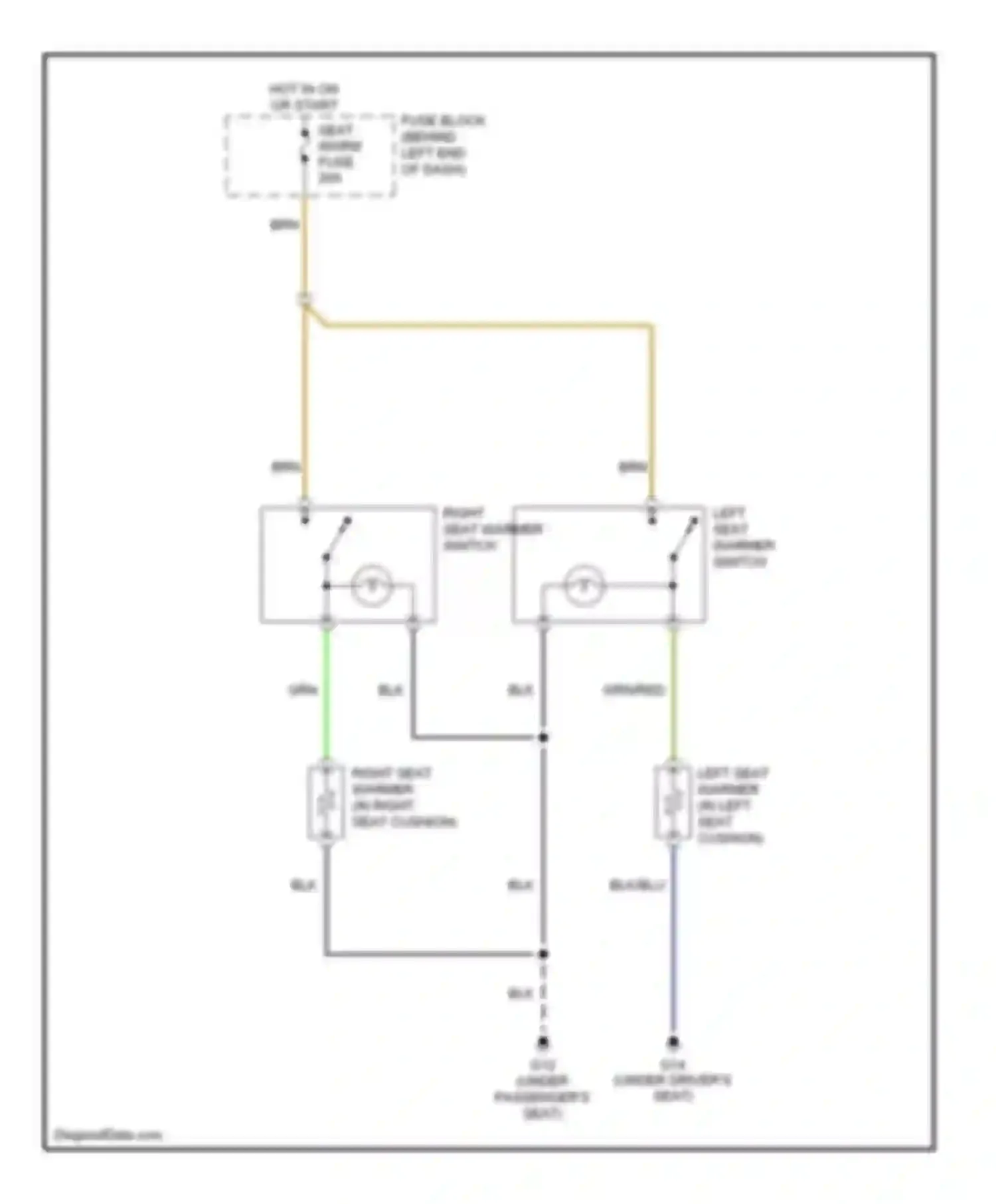 MX-5 Mazda NC (2005-2008): Heated seats circuit