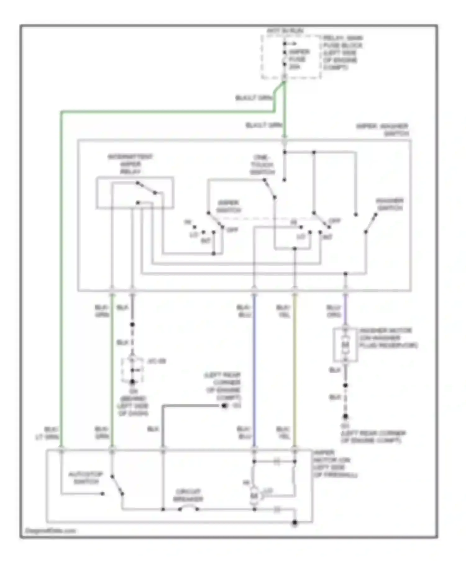 MX-5 Mazda NC (2005-2008): Wiper/washer circuit