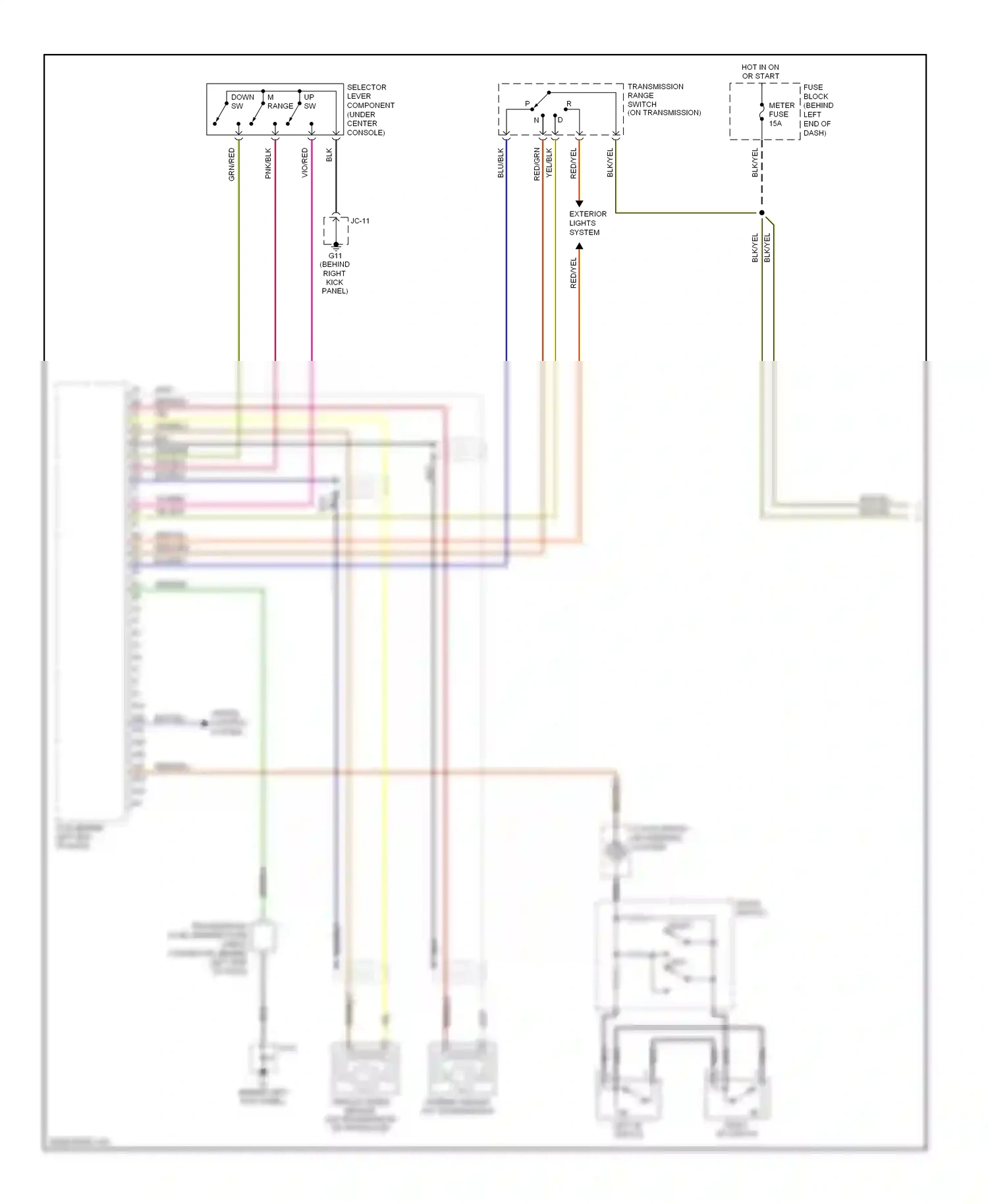 Mazda MX-5 NC (2005-2008) (behind left kick panel) wiring diagram  (1 of 9)