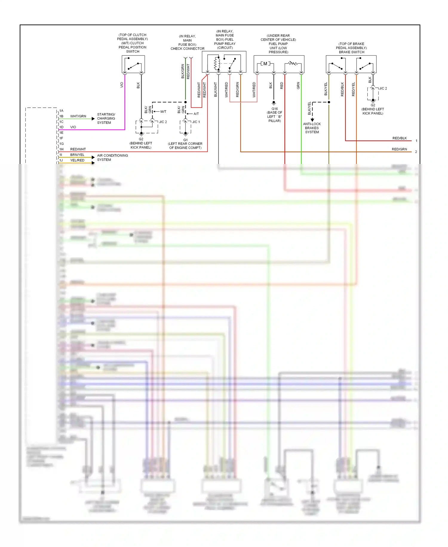 Mazda MX-5 NC (2005-2008) (behind left kick panel) wiring diagram  (9 of 9)