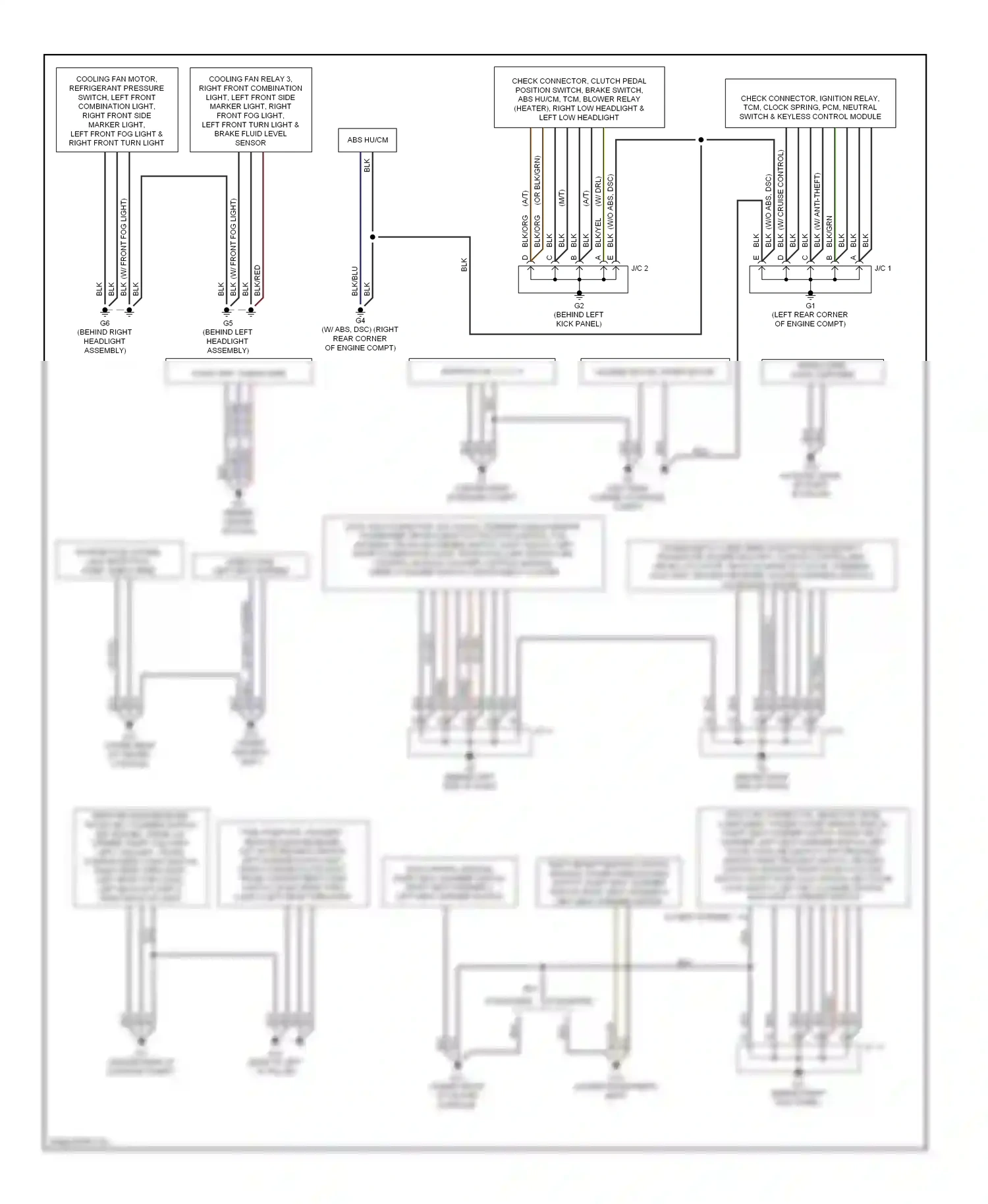 Mazda MX-5 NC (2005-2008) (behind left kick panel) wiring diagram  (5 of 9)