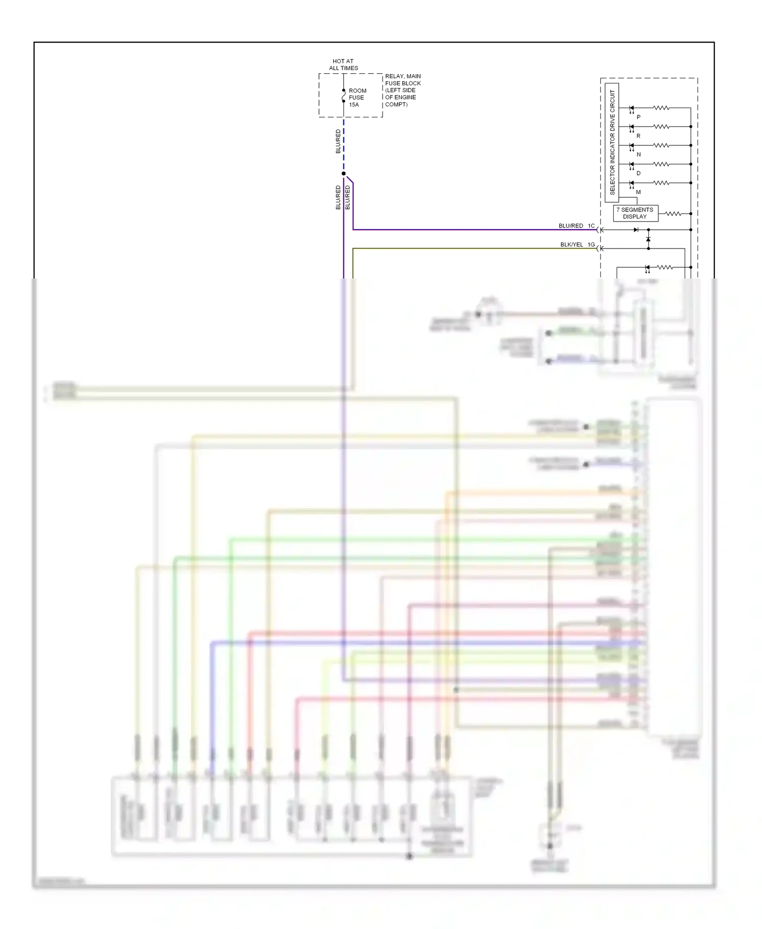 Mazda MX-5 NC (2005-2008) (behind left kick panel) wiring diagram  (2 of 9)