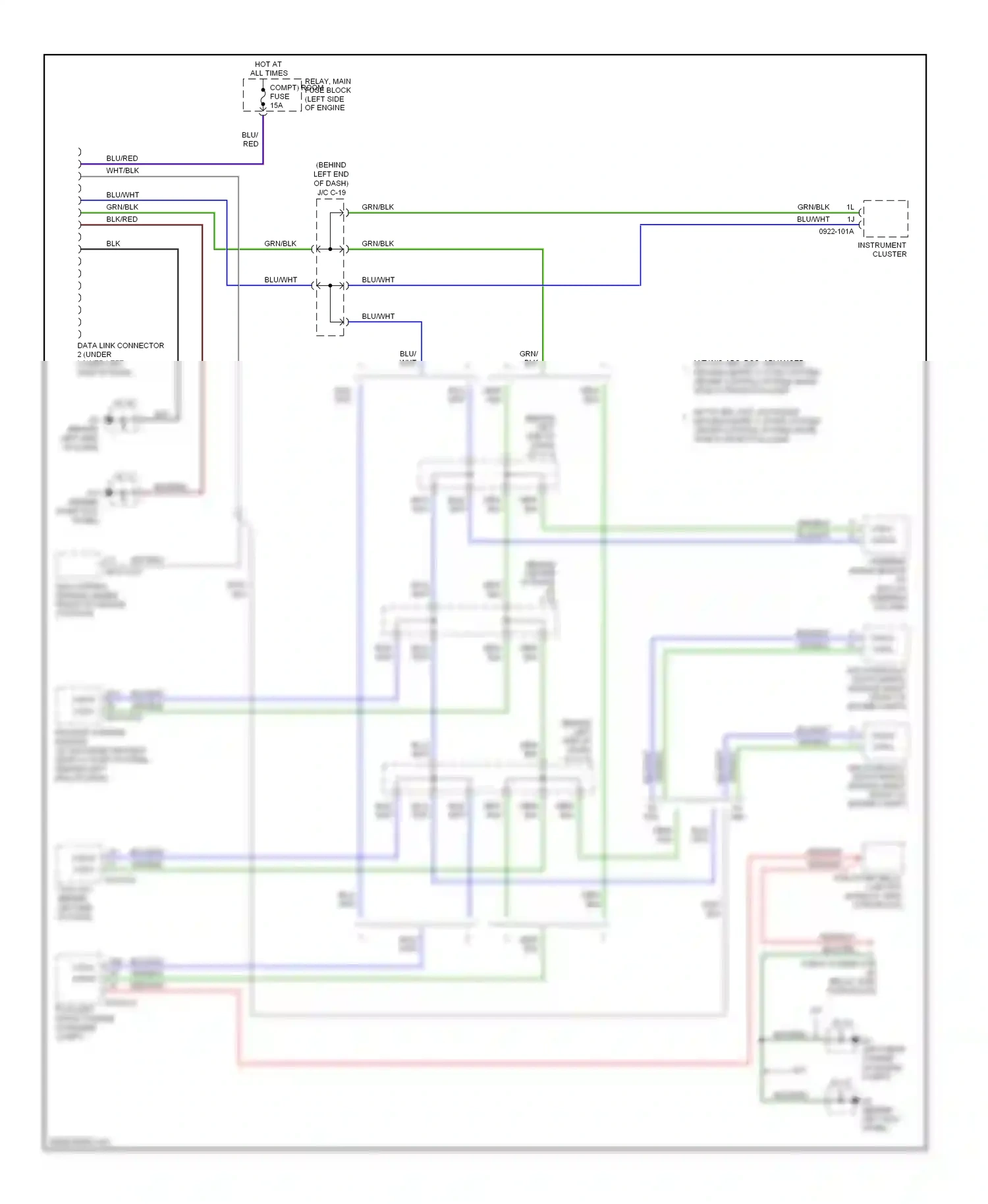 Mazda MX-5 NC (2005-2008) (behind left kick panel) wiring diagram  (3 of 9)