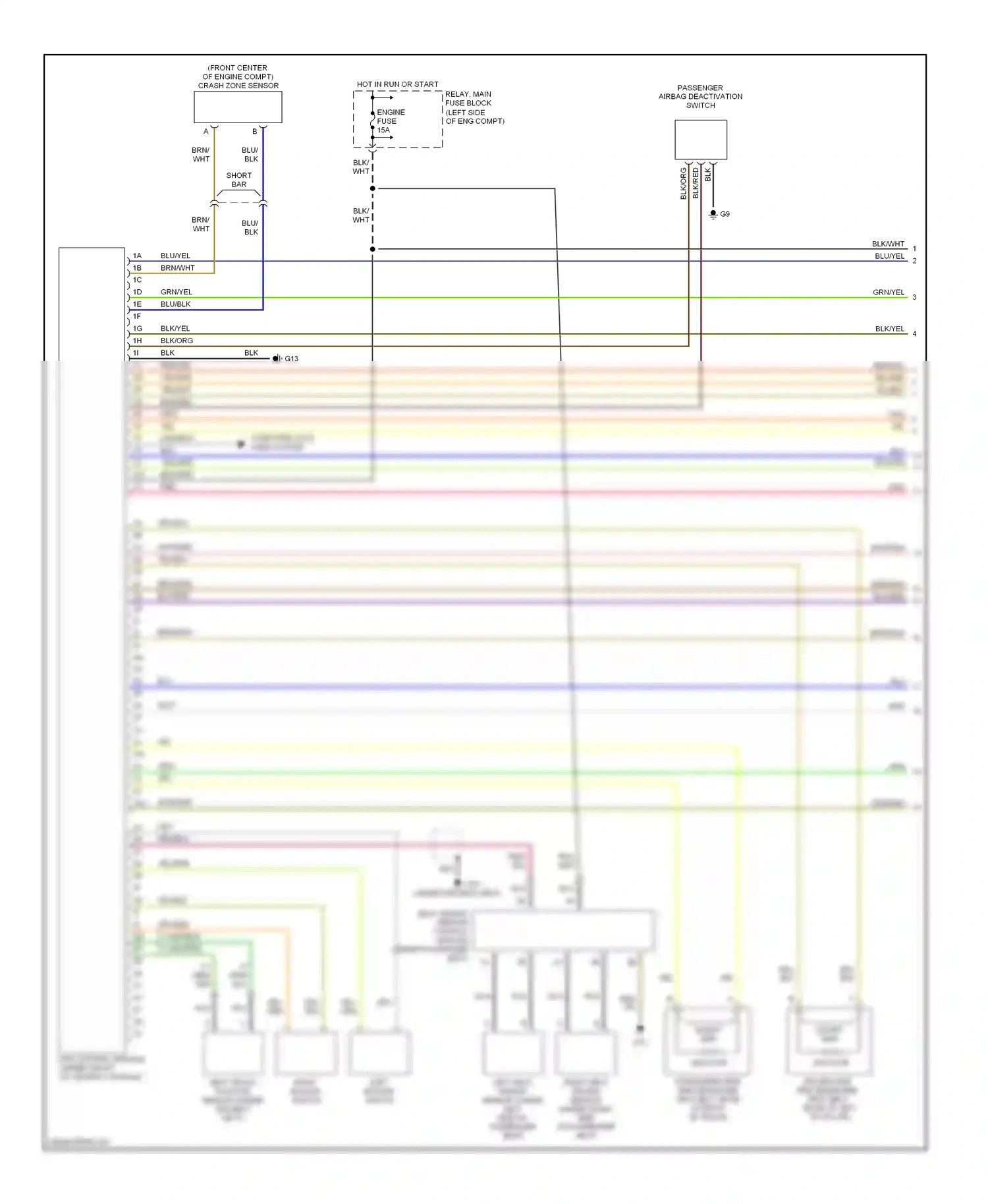 Mazda MX-5 NC (2005-2008) crash zone sensor wiring diagram  (1 of 1)