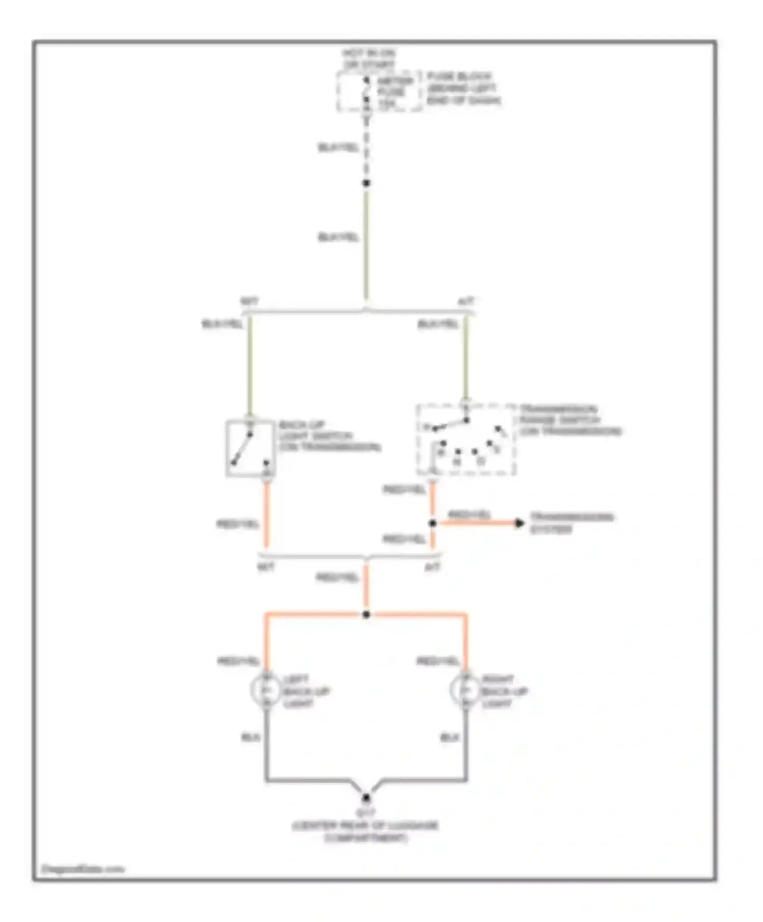 Wiring diagram right back-up light for Mazda MX-5 NC (2005-2008) (1 of 1)
