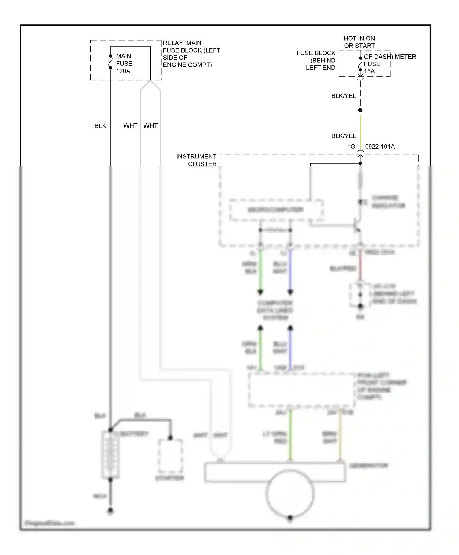 Mazda MX-5 NC (2005-2008) starter wiring diagram  (1 of 1)