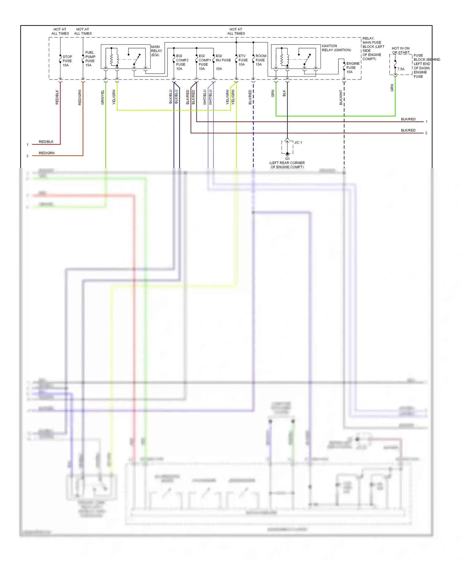 Mazda MX-5 NC (2005-2008) tachometer wiring diagram  (1 of 1)