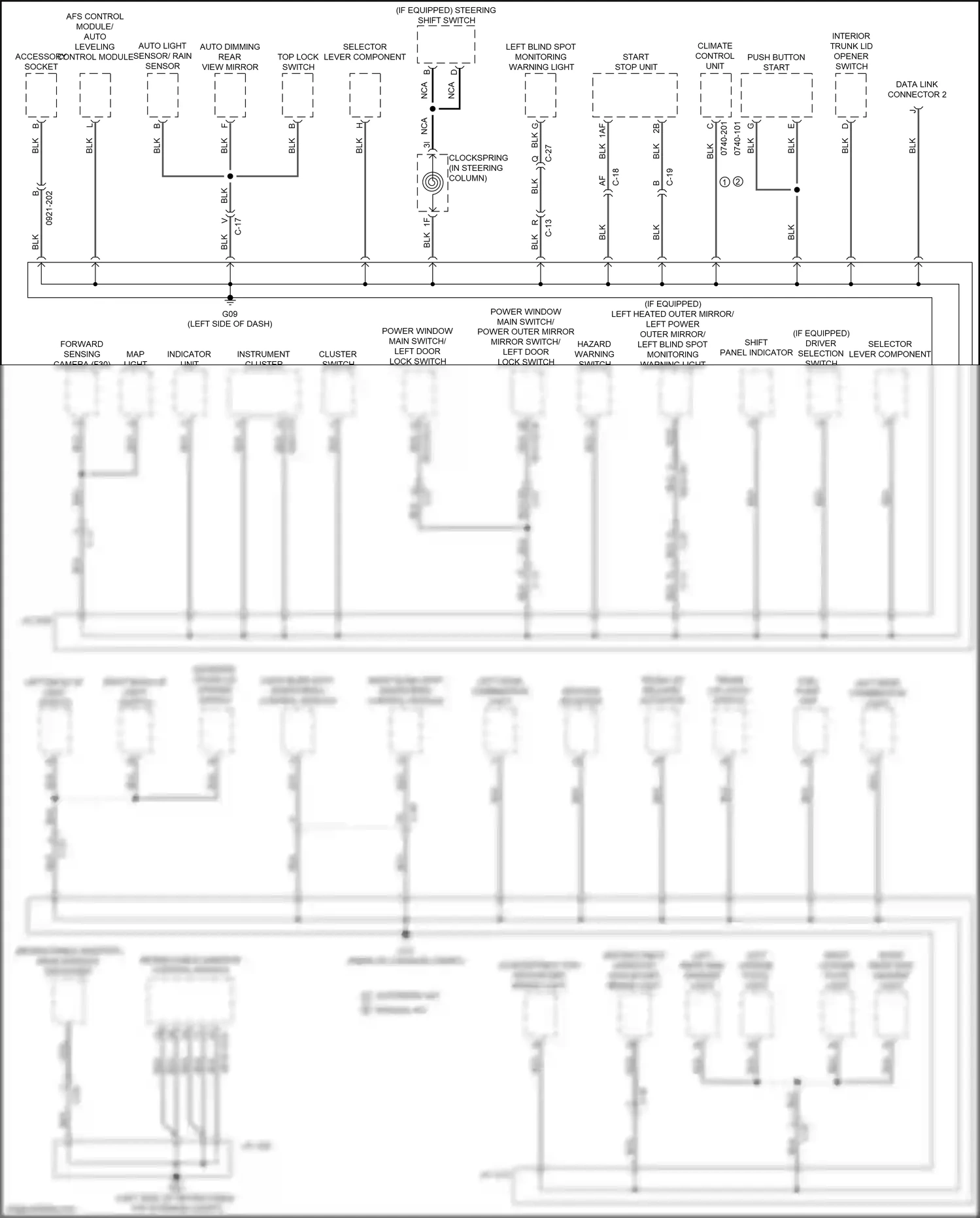 Mazda MX-5 ND (2015-2024) cluster switch wiring diagram  (2 of 6)