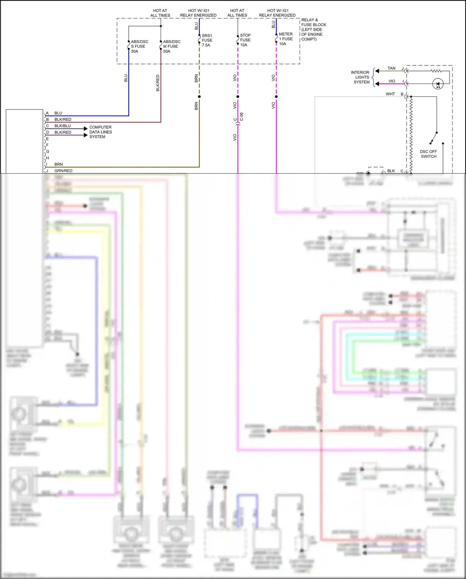 Mazda MX-5 ND (2015-2024) cluster switch wiring diagram  (1 of 6)