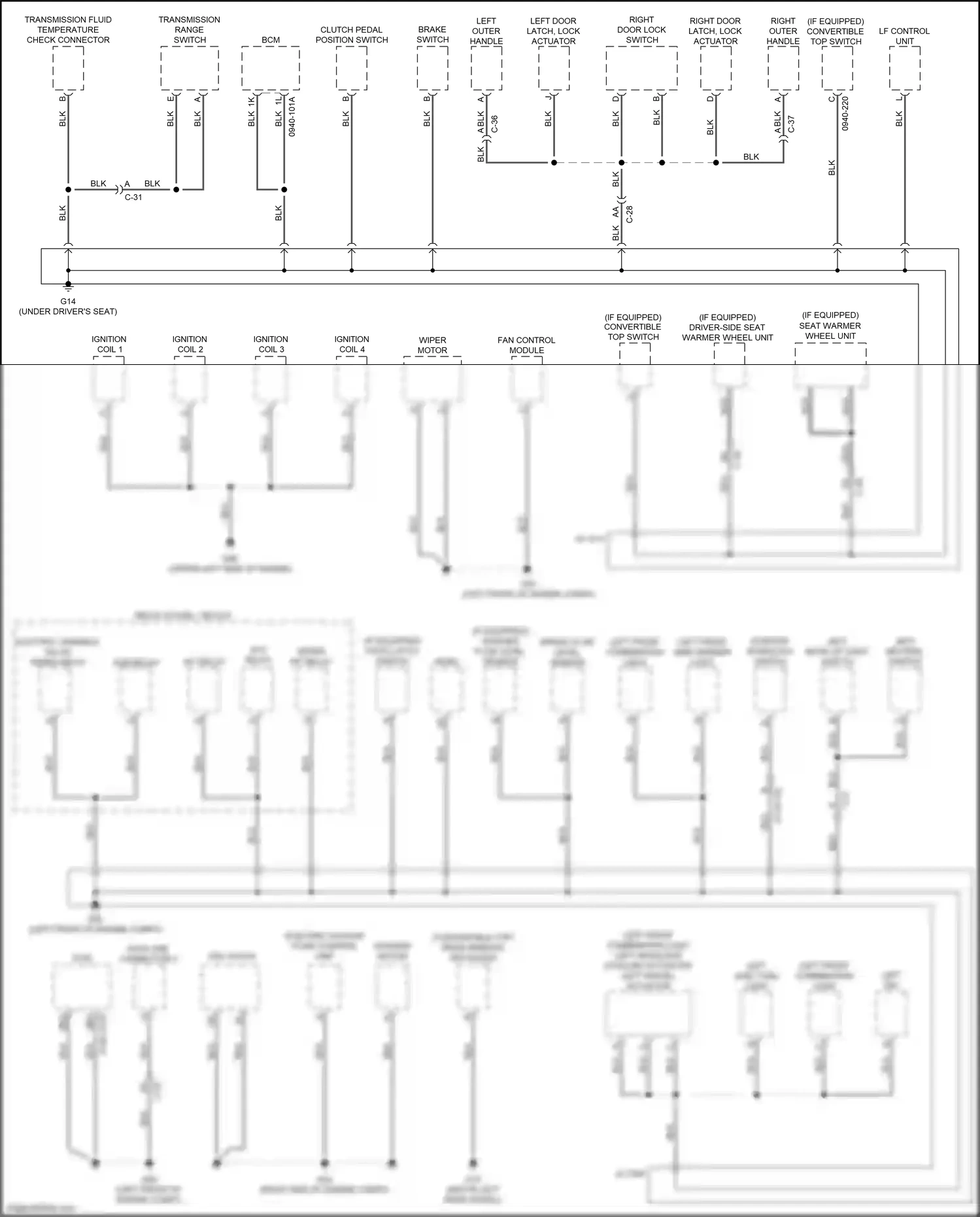 Mazda MX-5 ND (2015-2024) left side turn light wiring diagram  (2 of 2)