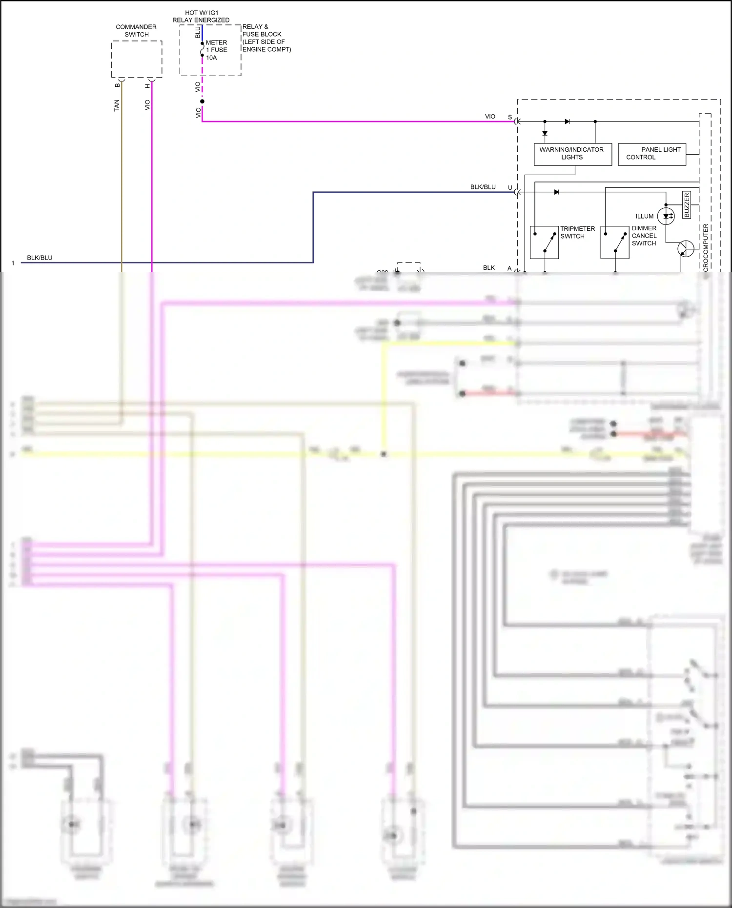 Mazda MX-5 ND (2015-2024) panel light control wiring diagram  (2 of 2)