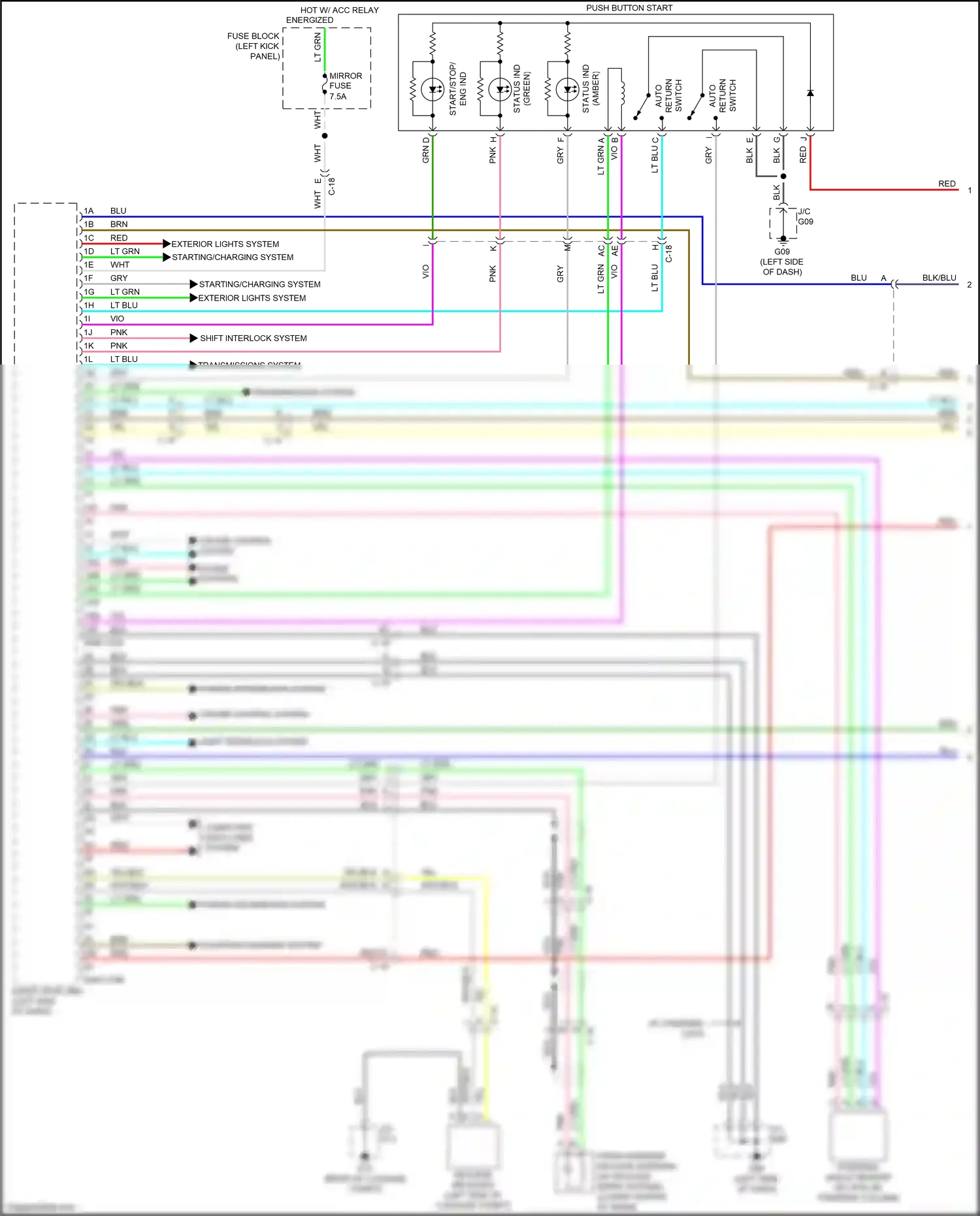 Mazda MX-5 ND (2015-2024) push button start wiring diagram  (1 of 4)