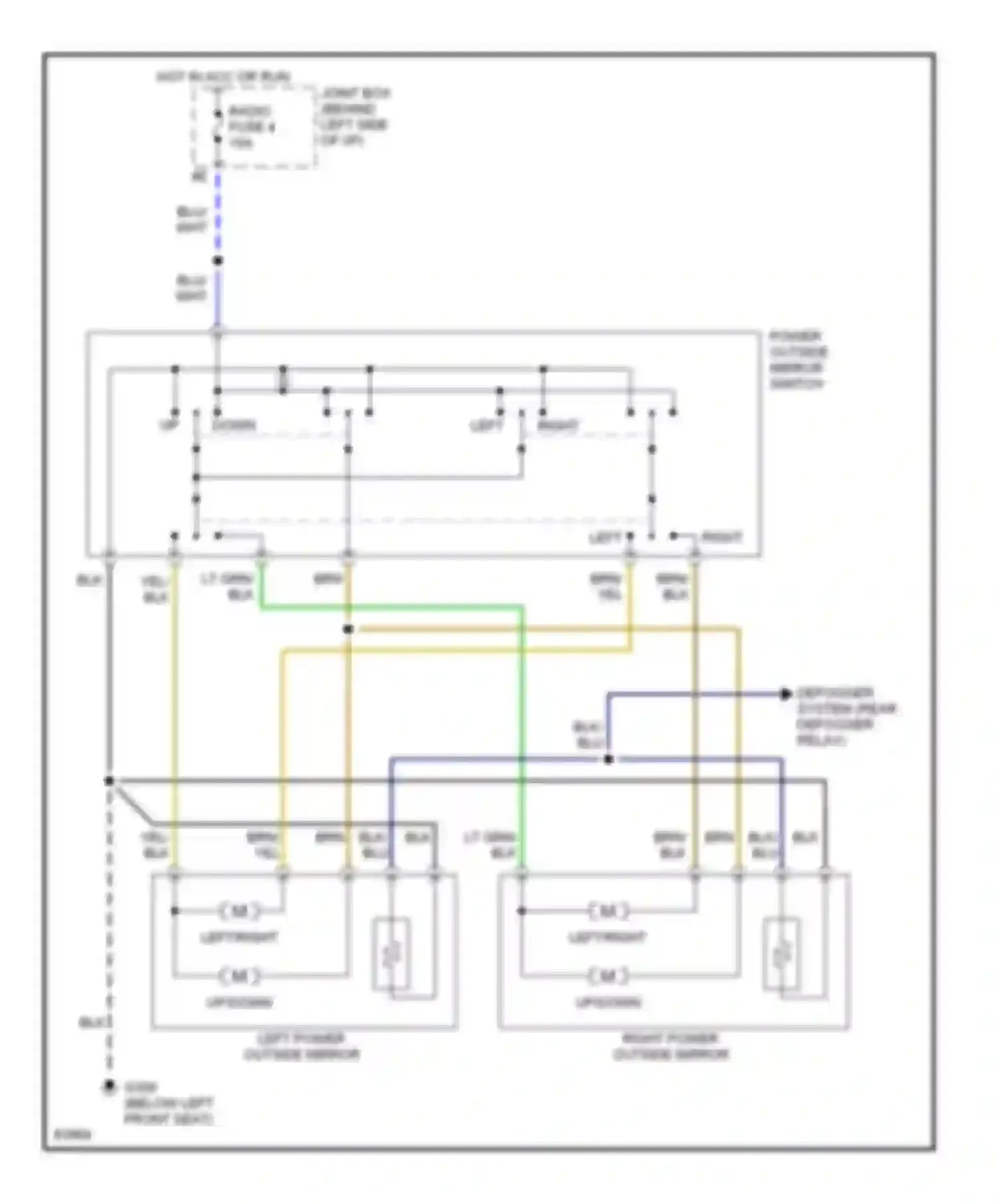 MX-6 Mazda I (1992-1997): Power mirror circuit