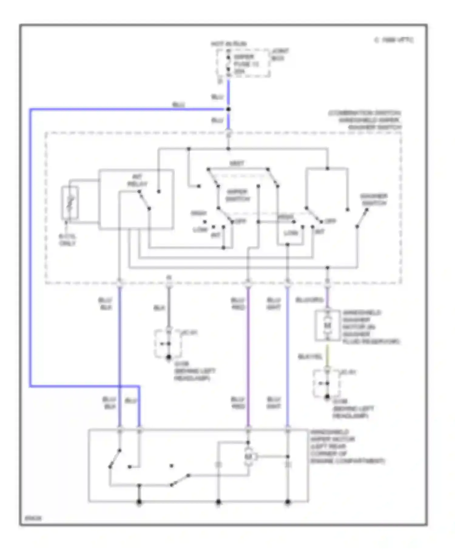 MX-6 Mazda I (1992-1997): Wiper/washer circuit