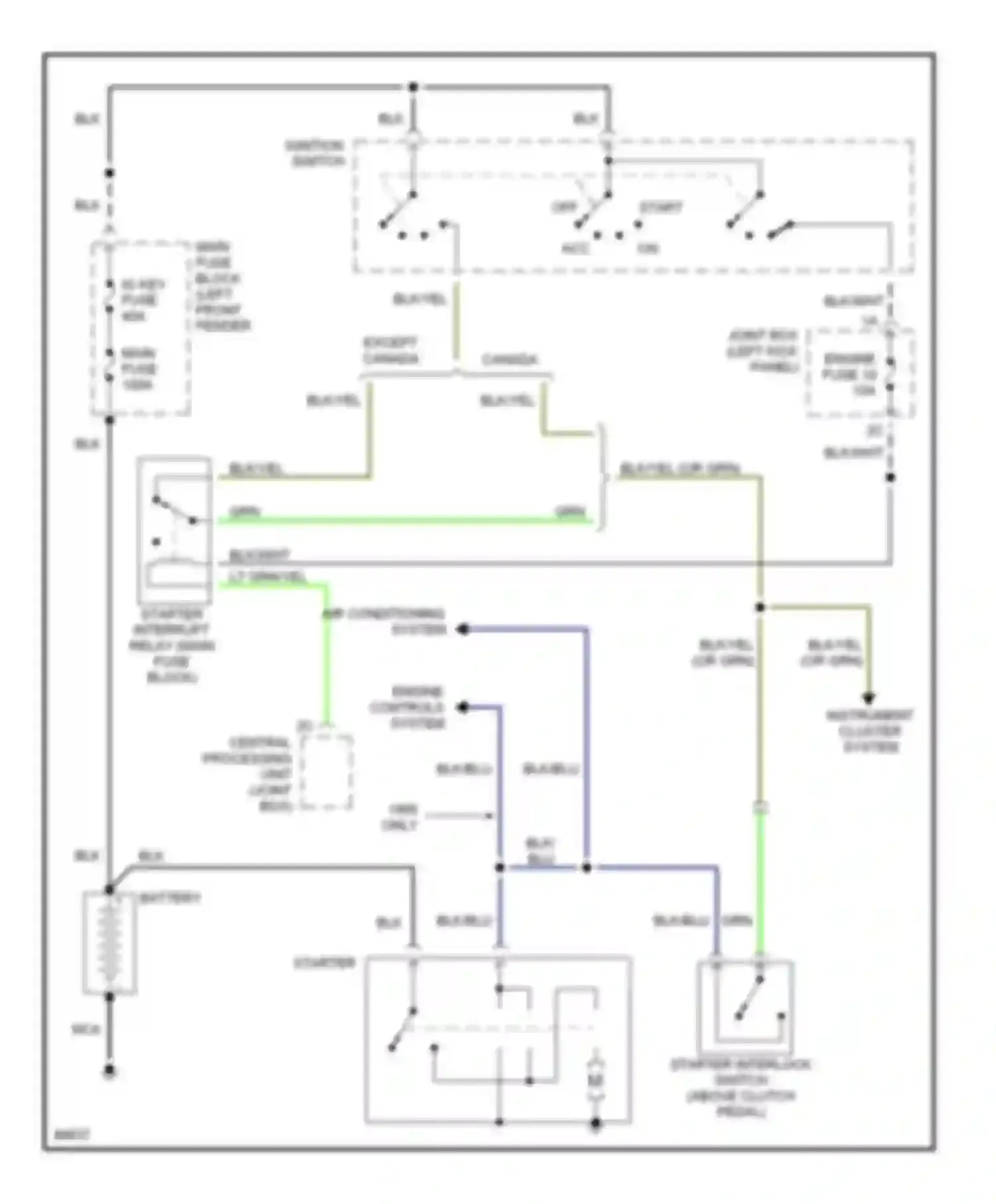 Wiring diagram blk/blu for Mazda MX-6 I (1992-1997) (12 of 26)