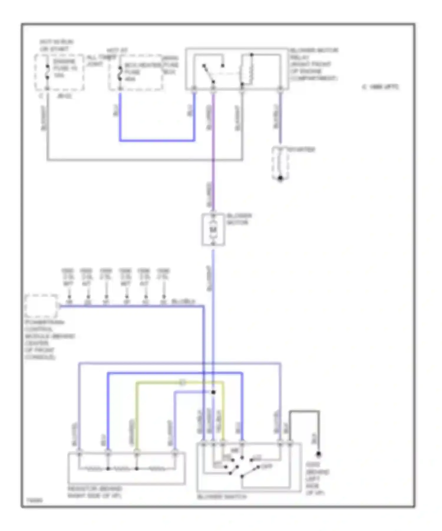 Wiring diagram blu/blk for Mazda MX-6 I (1992-1997) (8 of 15)