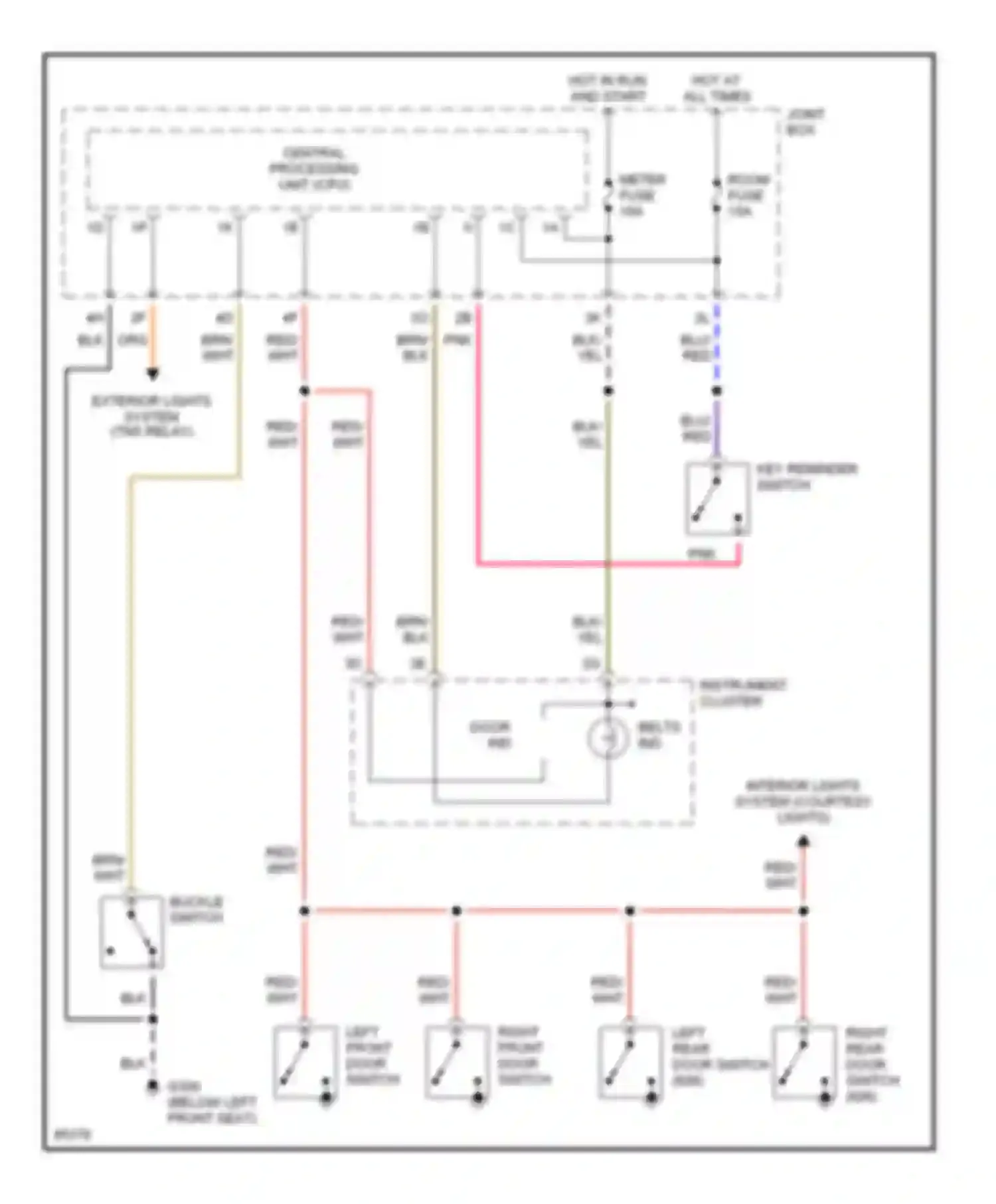Wiring diagram hot in run and start for Mazda MX-6 I (1992-1997) (6 of 6)