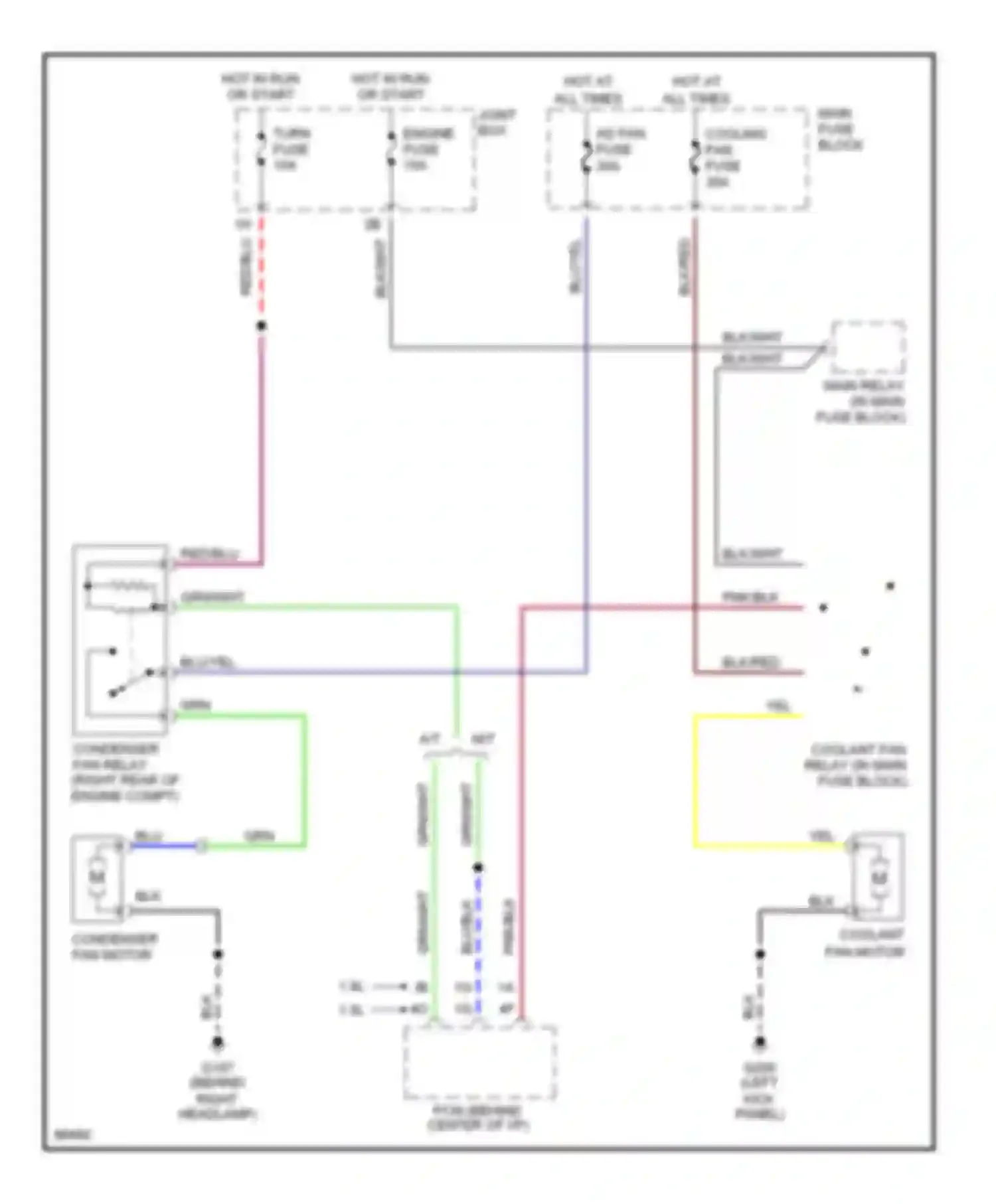 Protege Mazda BH (1994-1999): Cooling fan circuit
