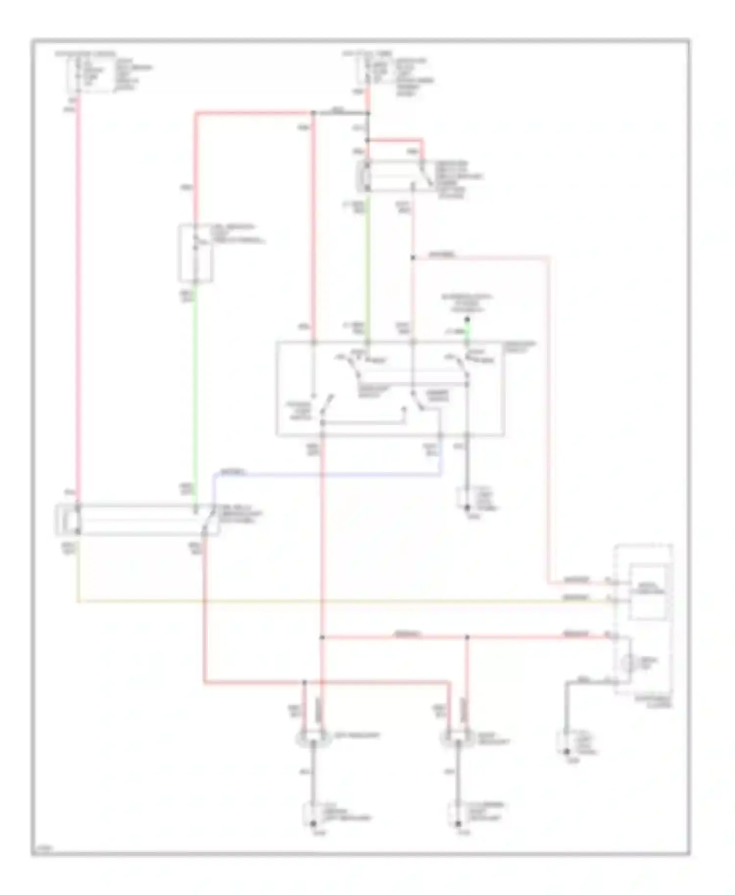 Protege Mazda BH (1994-1999): Headlight circuit, with drl