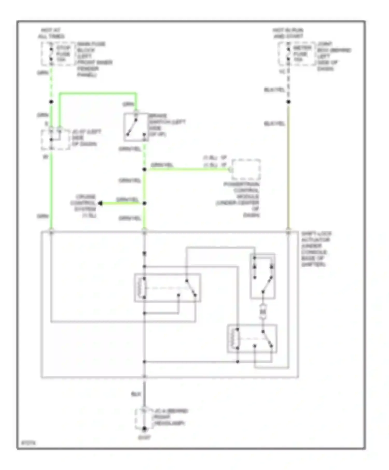 Protege Mazda BH (1994-1999): Shift interlock circuit