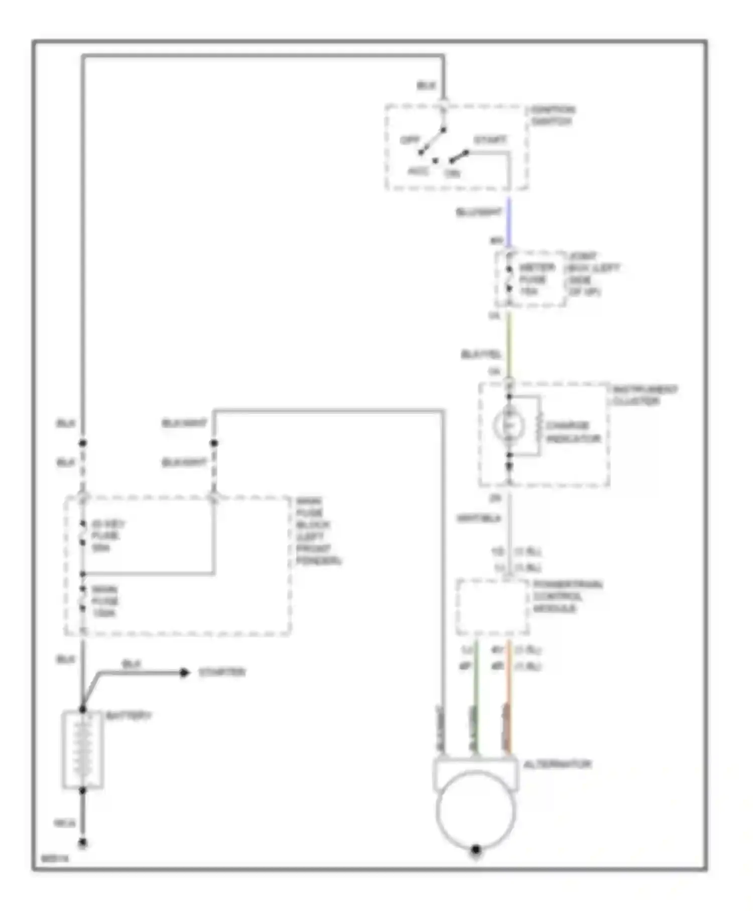 Protege Mazda BH (1994-1999): Charging circuit