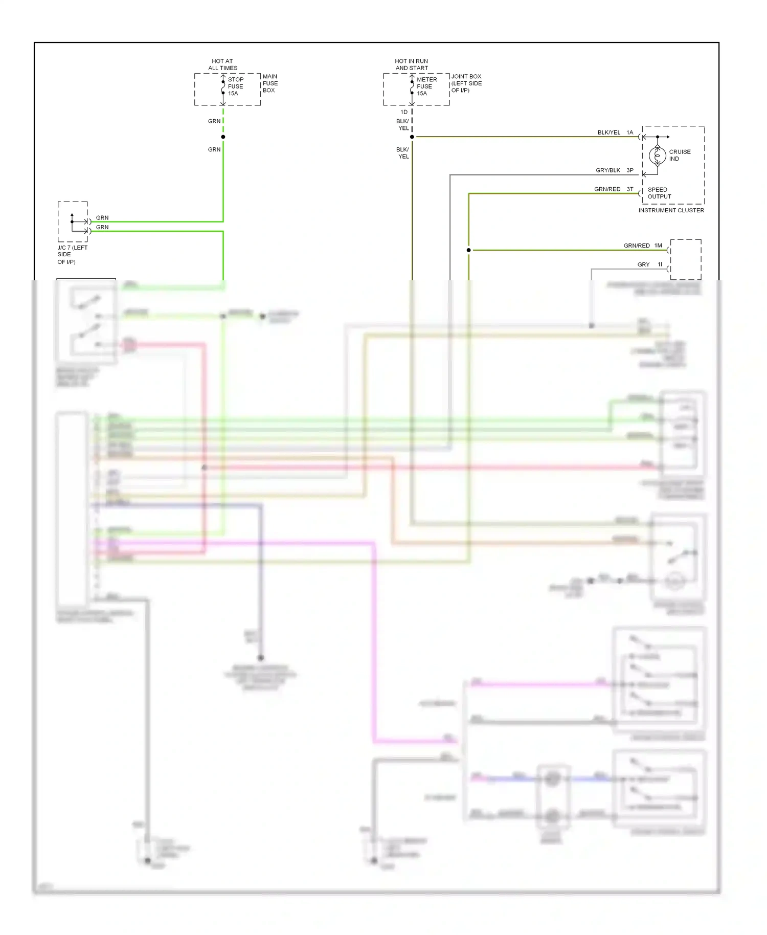 Mazda Protege BH (1994-1999) engine controls system clutch switch (m/t) transaxle switch (a/t) wiring diagram  (2 of 2)
