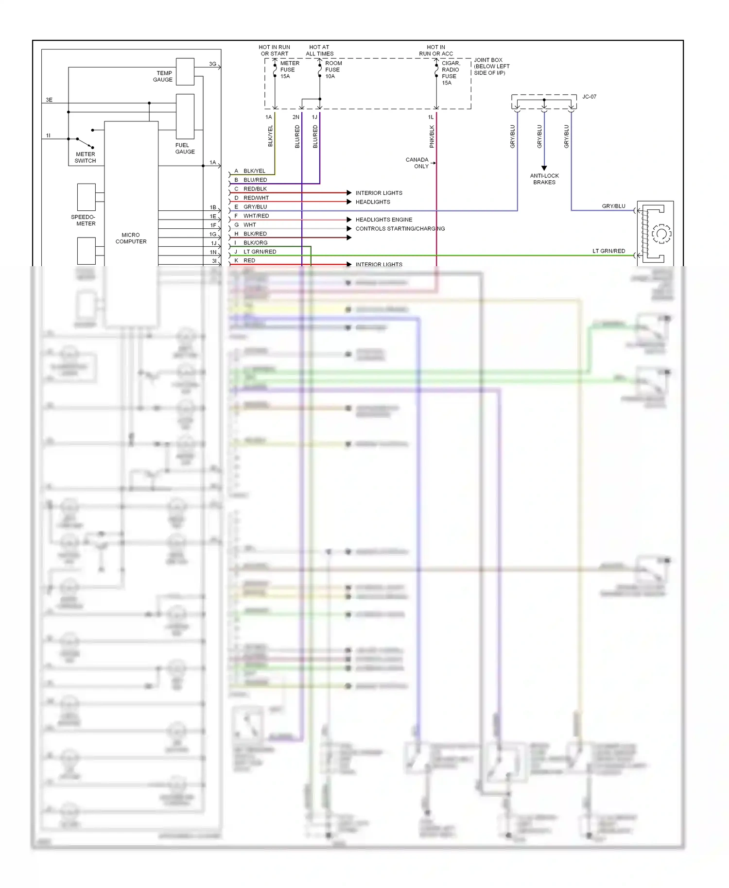 Mazda Protege BH (1994-1999) engine coolant temperature sensor wiring diagram  (1 of 1)